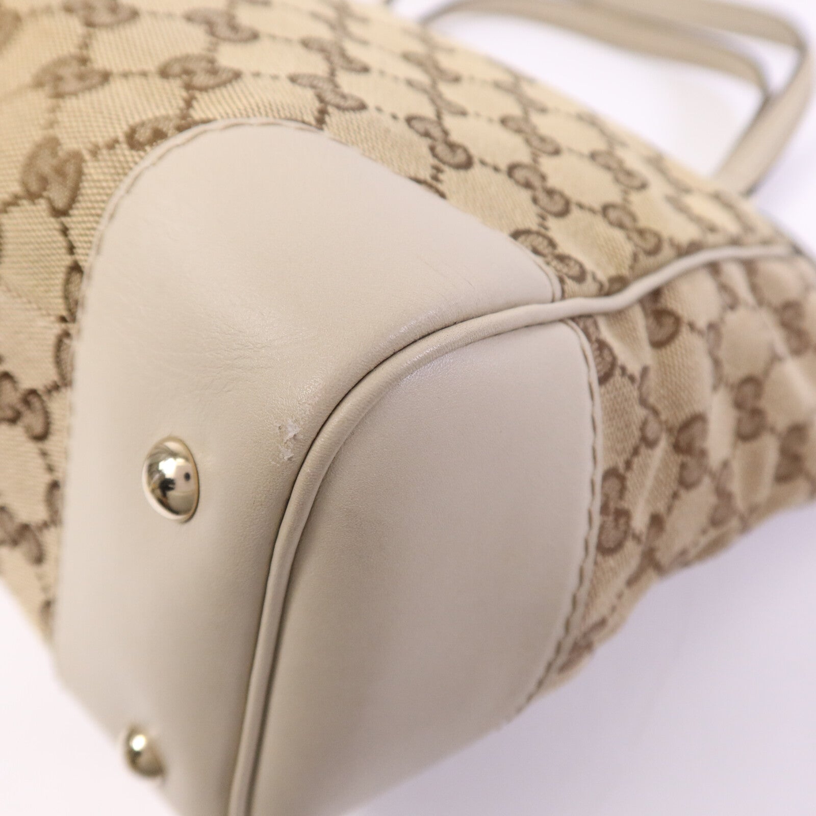 GUCCI 帆布Tote Bag金扣手挽袋