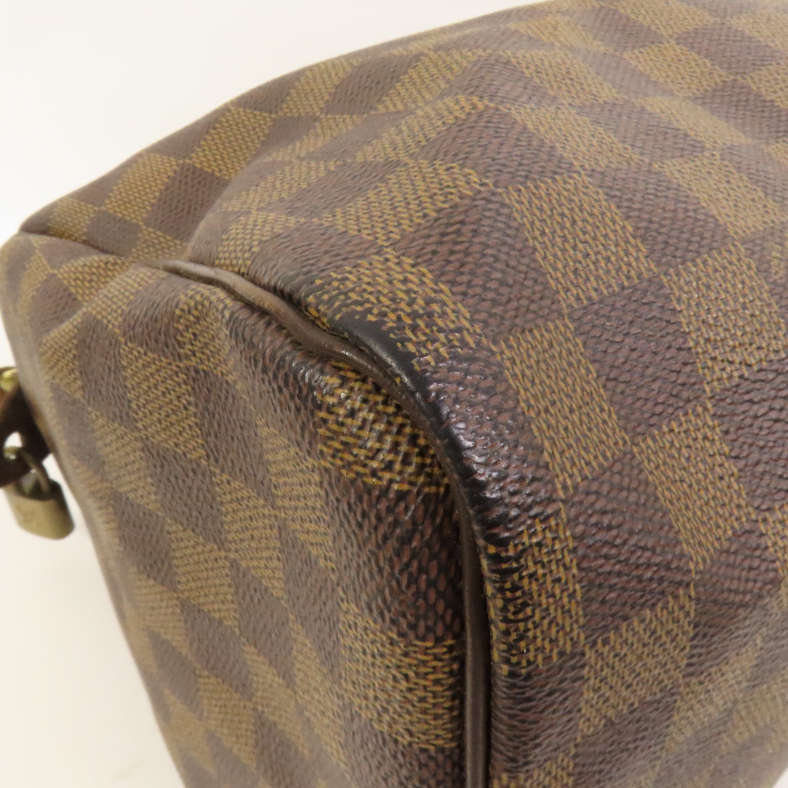 LOUIS VUITTON Damier Speedy 30金扣手挽袋