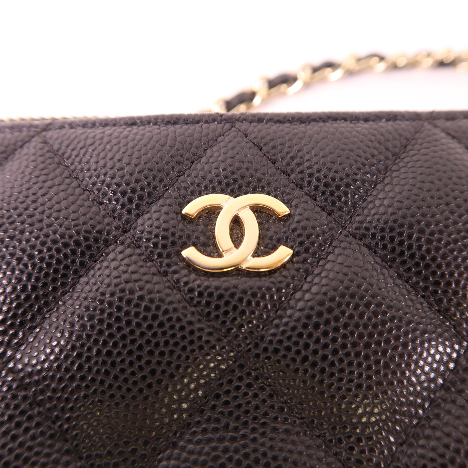 CHANEL 牛皮皮革Chain Shoulder Bag金扣鏈帶肩背袋