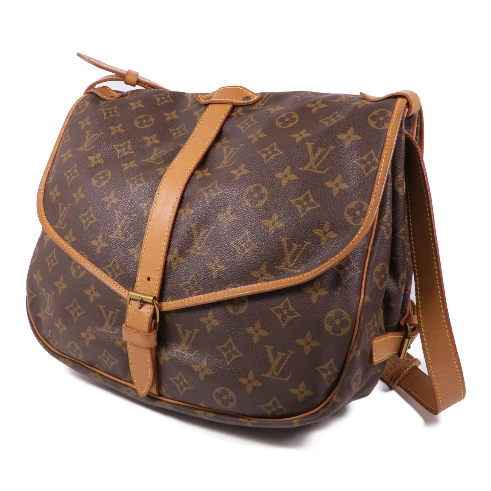 LOUIS VUITTON Monogram Saumur 35金扣肩背袋