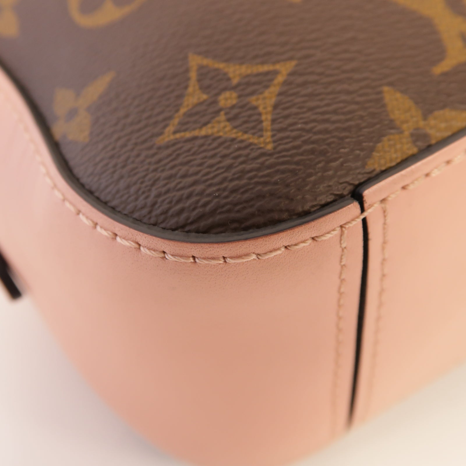LOUIS VUITTON 【激減優惠】Monogram Saintonge金扣肩背袋棕色/粉紅色