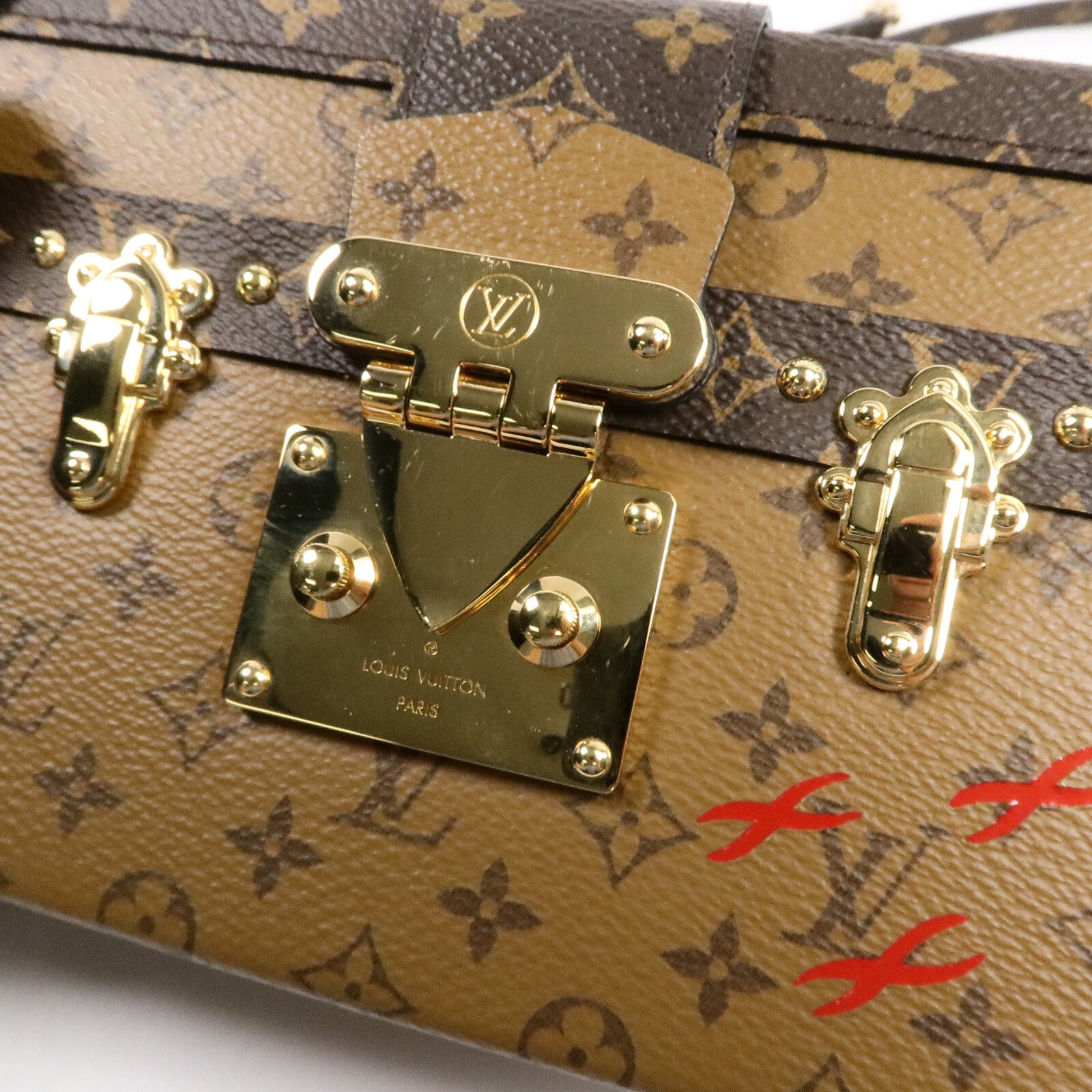 LOUIS VUITTON Monogram Reverse Petite Malle肩背袋