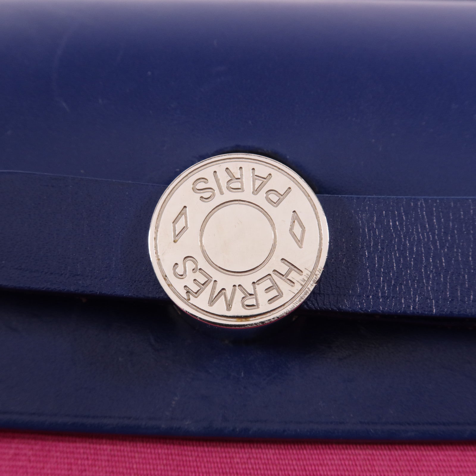 HERMES 帆布Herbag PM銀扣手挽肩背兩用袋Magnolia