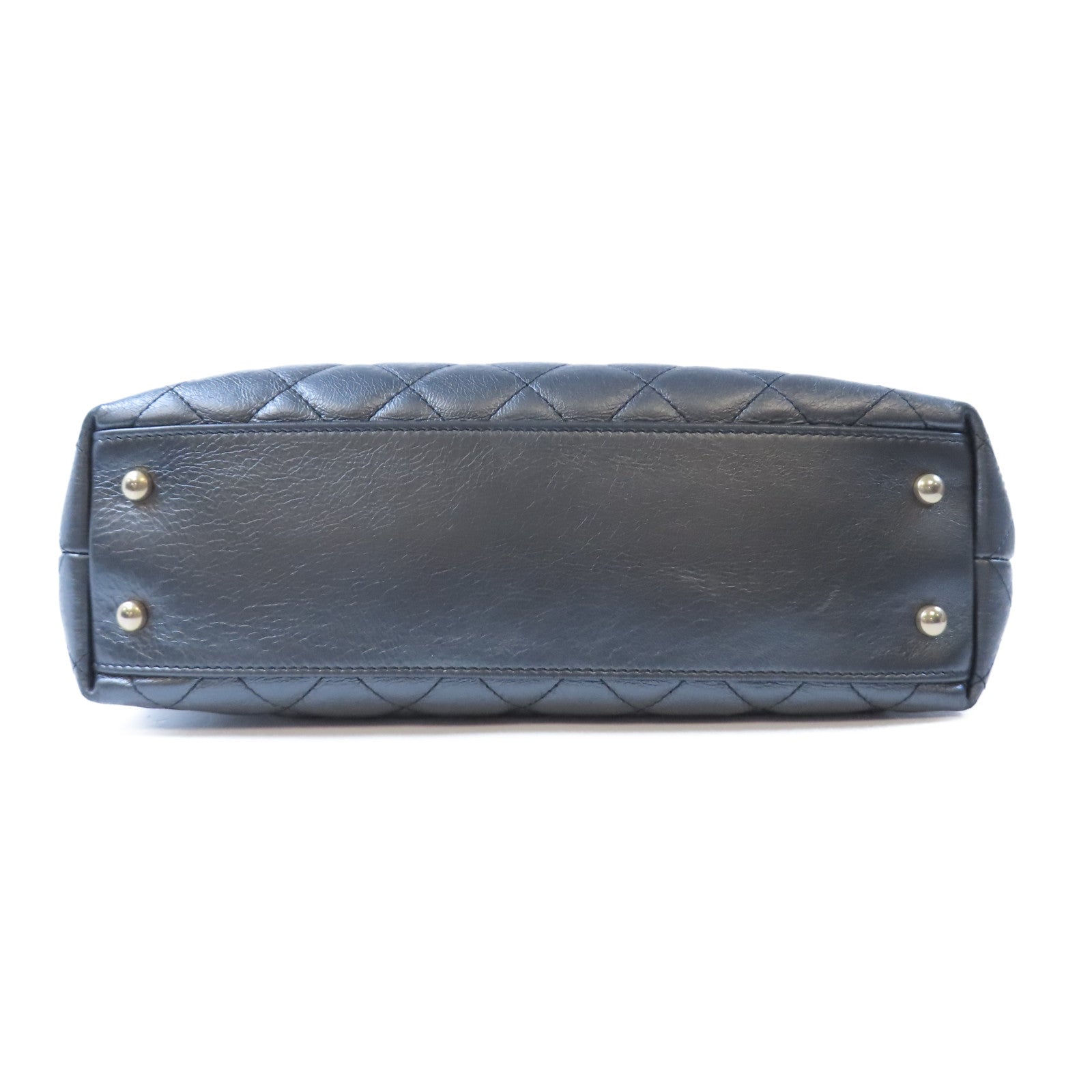 CHANEL 【激減優惠】菱格牛皮皮革Shoulder Bag金扣肩背袋灰色