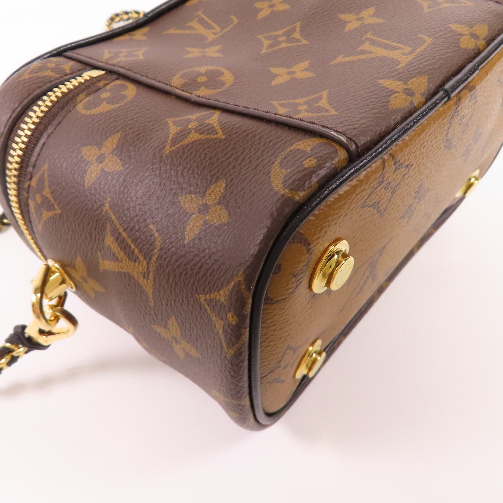LOUIS VUITTON LV GHW Vanity PM 2 Way Shoulder Bag M45165 Monogram Reverse Brown