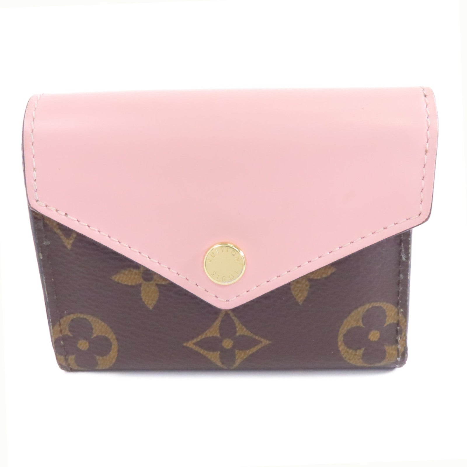 LOUIS VUITTON Monogram Zoe Wallet金扣錢包啡色/粉紅色