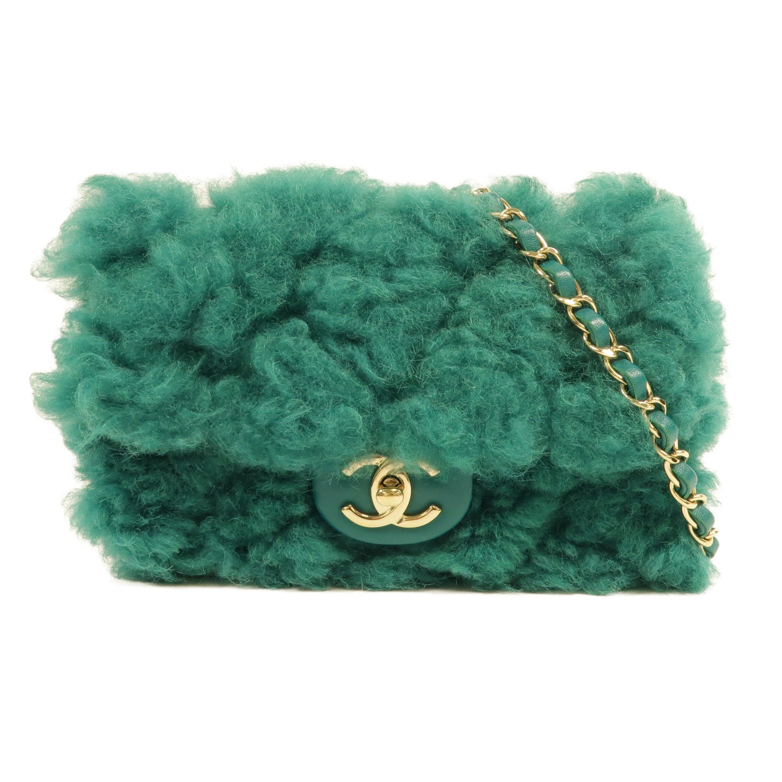 CHANEL Shearling/羊皮皮革Flap Bag肩背袋