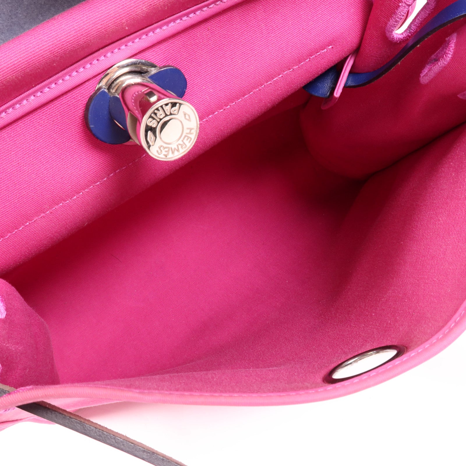 HERMES 帆布Herbag PM銀扣手挽肩背兩用袋Magnolia