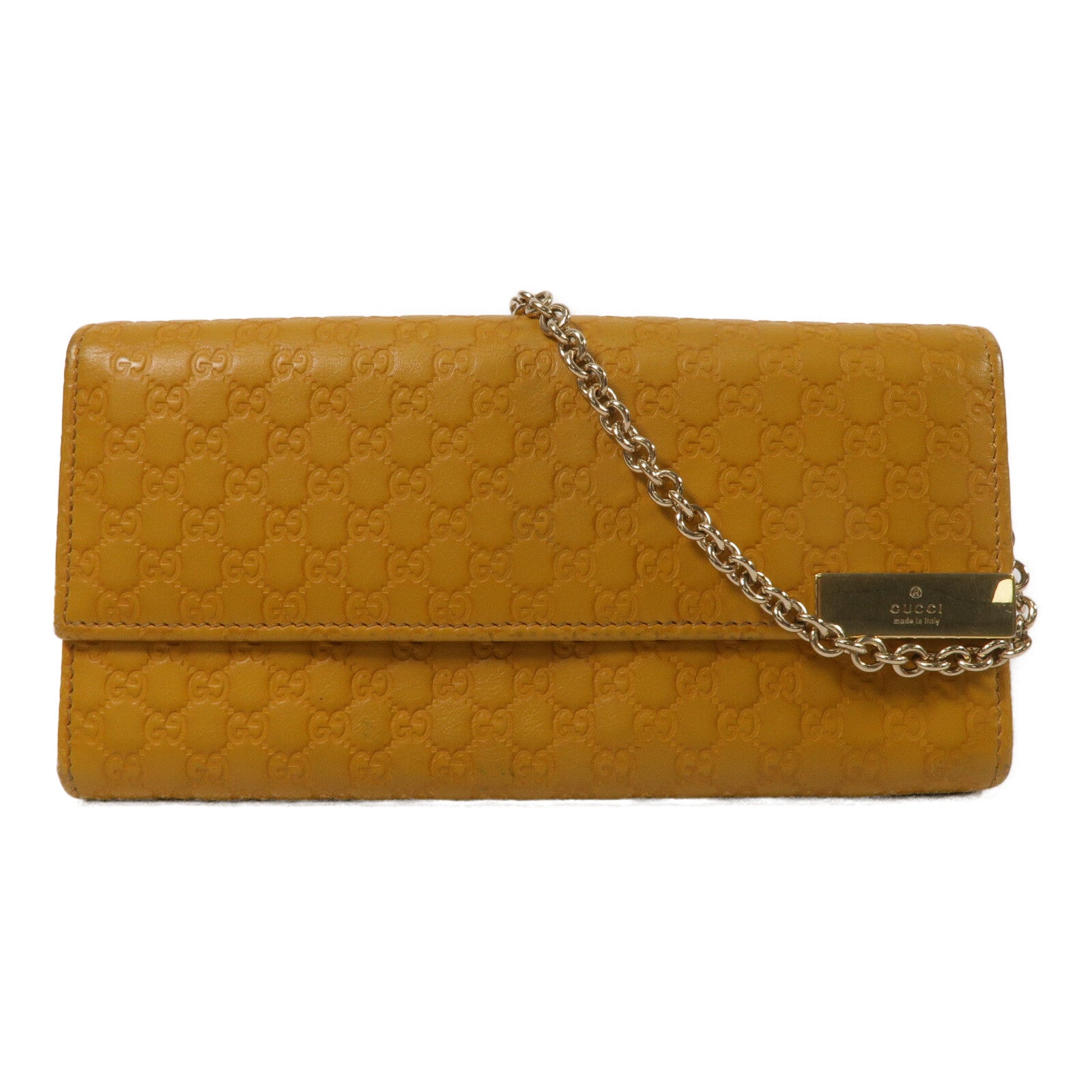GUCCI 牛皮皮革Pouch Long wallet鏈帶肩背袋