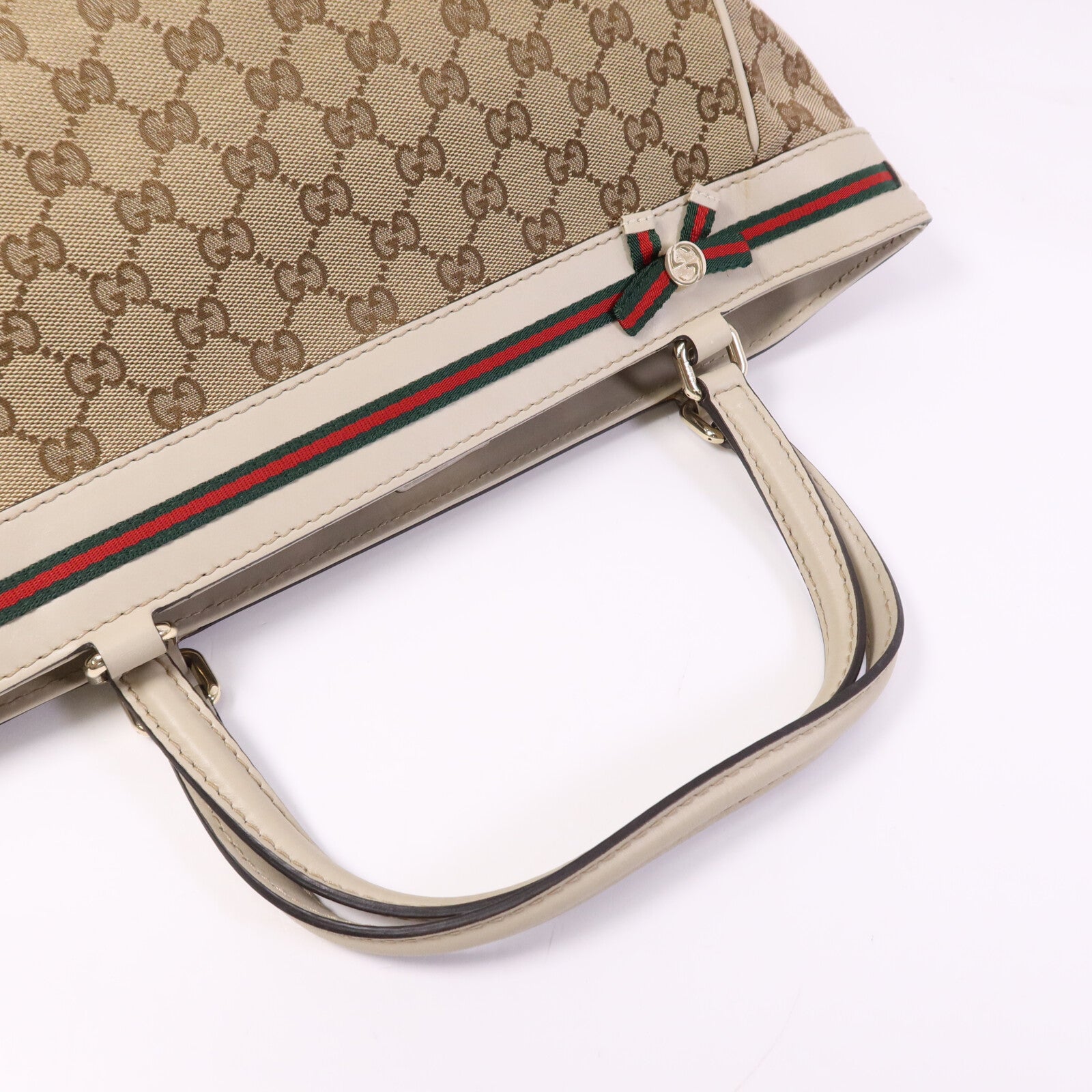 GUCCI 帆布Tote Bag金扣手挽袋