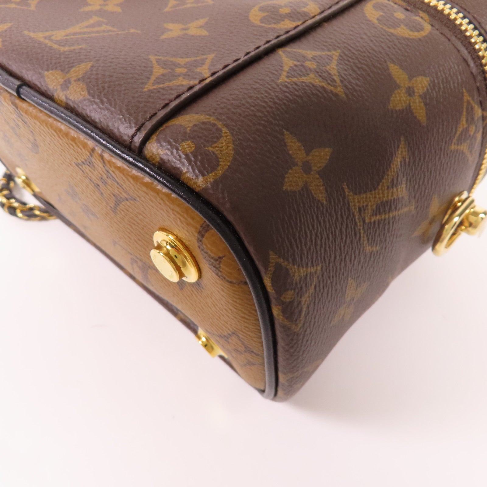 LOUIS VUITTON LV GHW Vanity PM 2 Way Shoulder Bag M45165 Monogram Reverse Brown