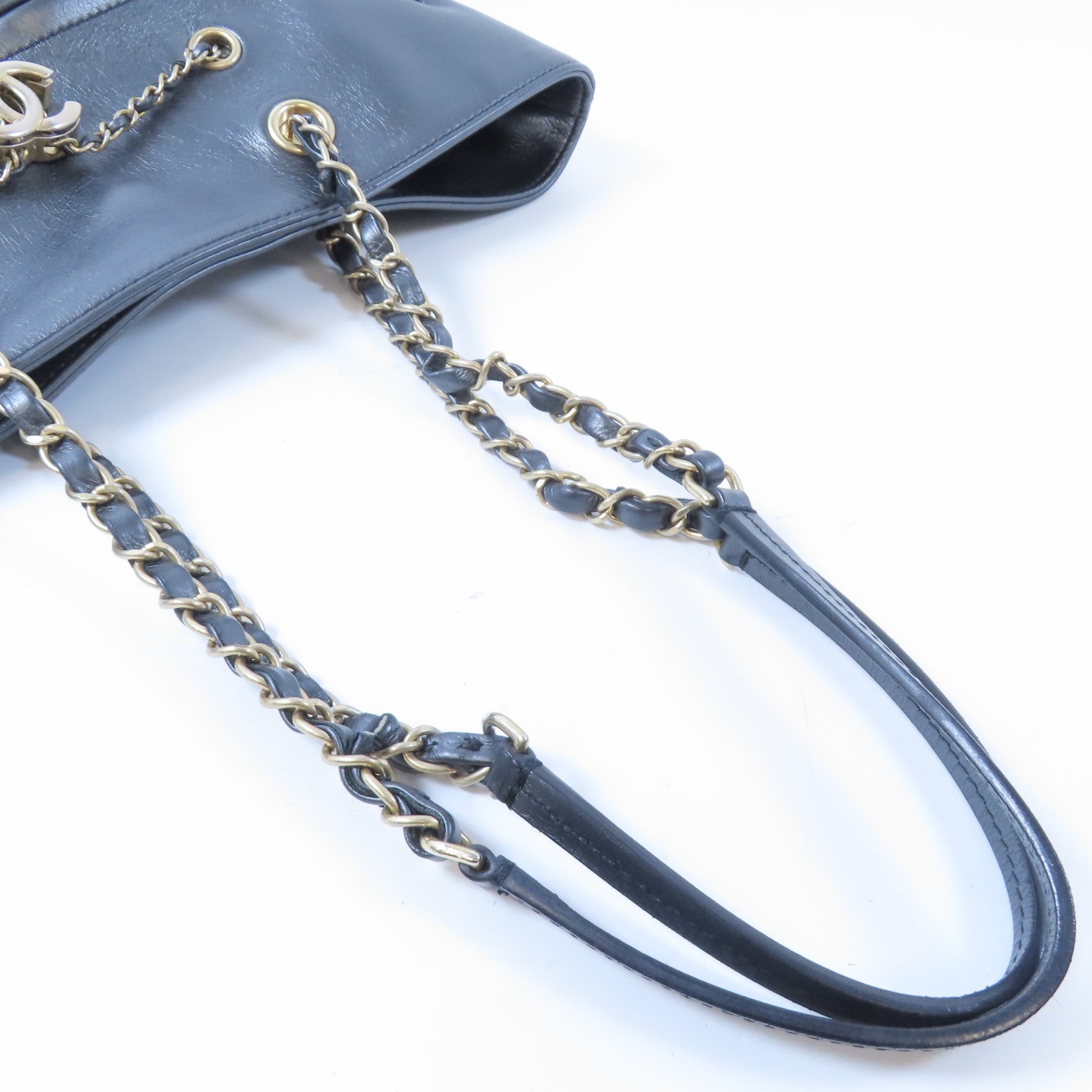 CHANEL 【激減優惠】菱格牛皮皮革Shoulder Bag金扣肩背袋灰色