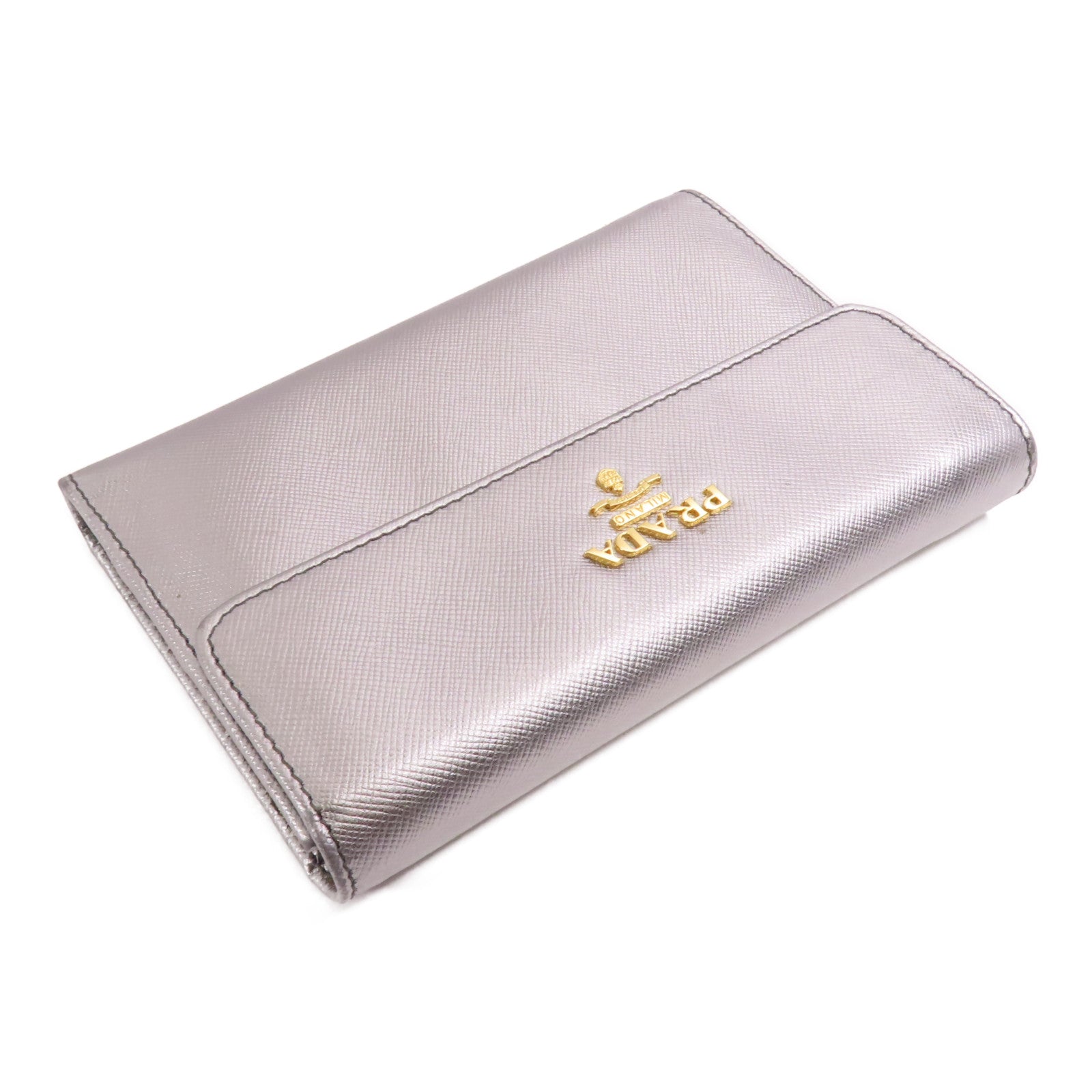 PRADA Saffiano皮革Wallet金扣錢包