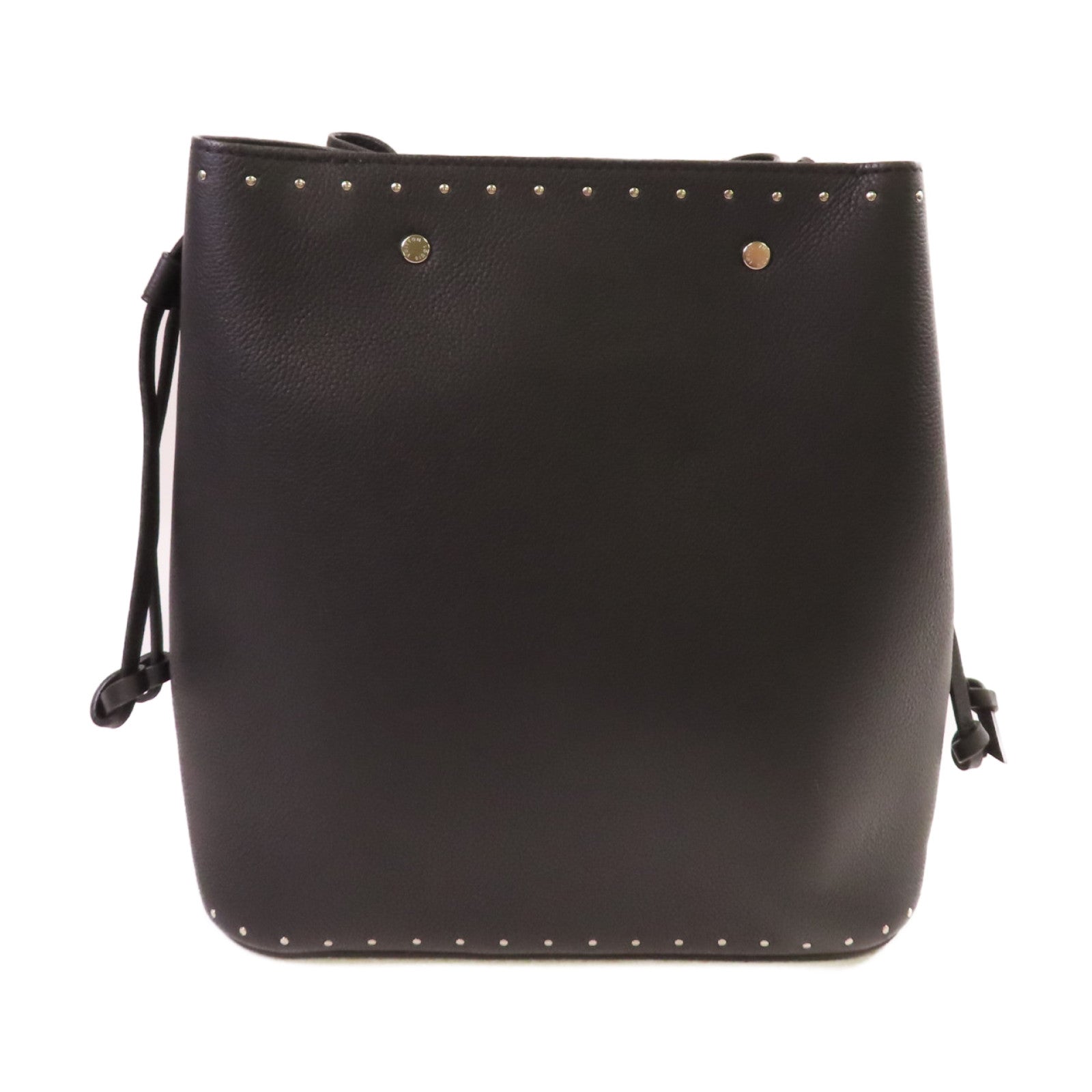 LOUIS VUITTON 牛皮皮革Lock Me Bucket Shoulder Bag銀扣肩背袋黑色