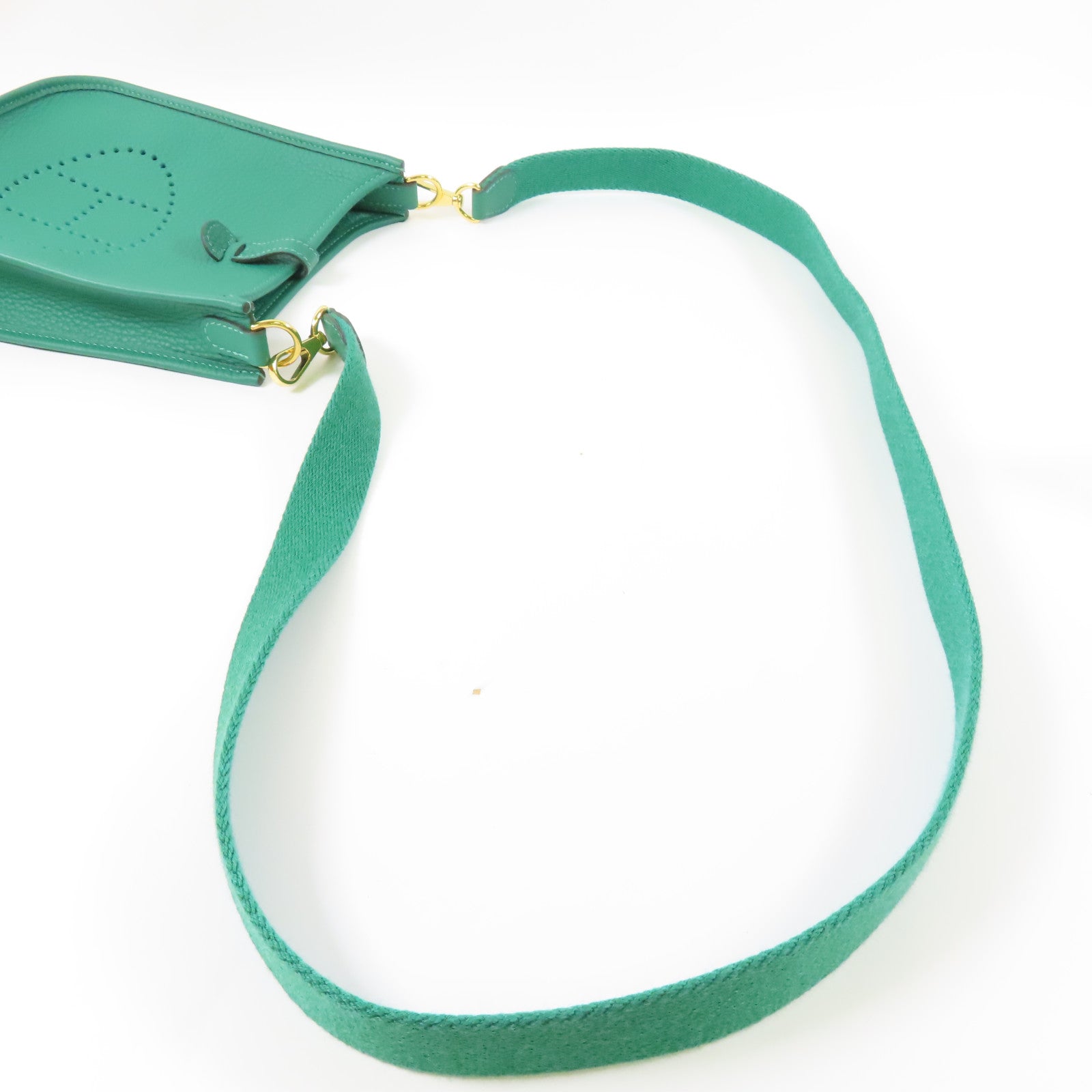 HERMES GHW Evelyne TPM Shoulder Bag Vertigo Green