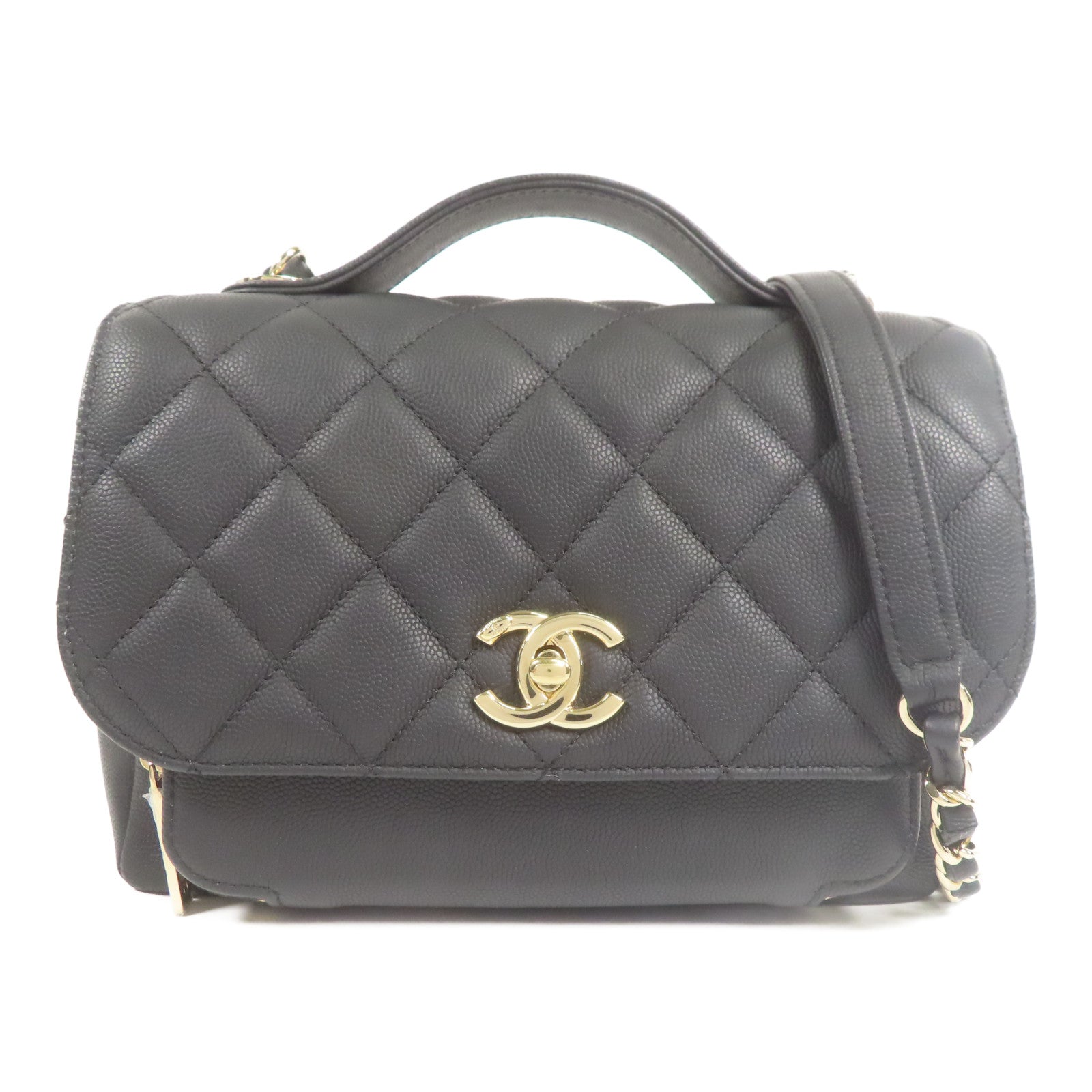 CHANEL 牛皮皮革Affinity Bag金扣手挽肩背兩用袋