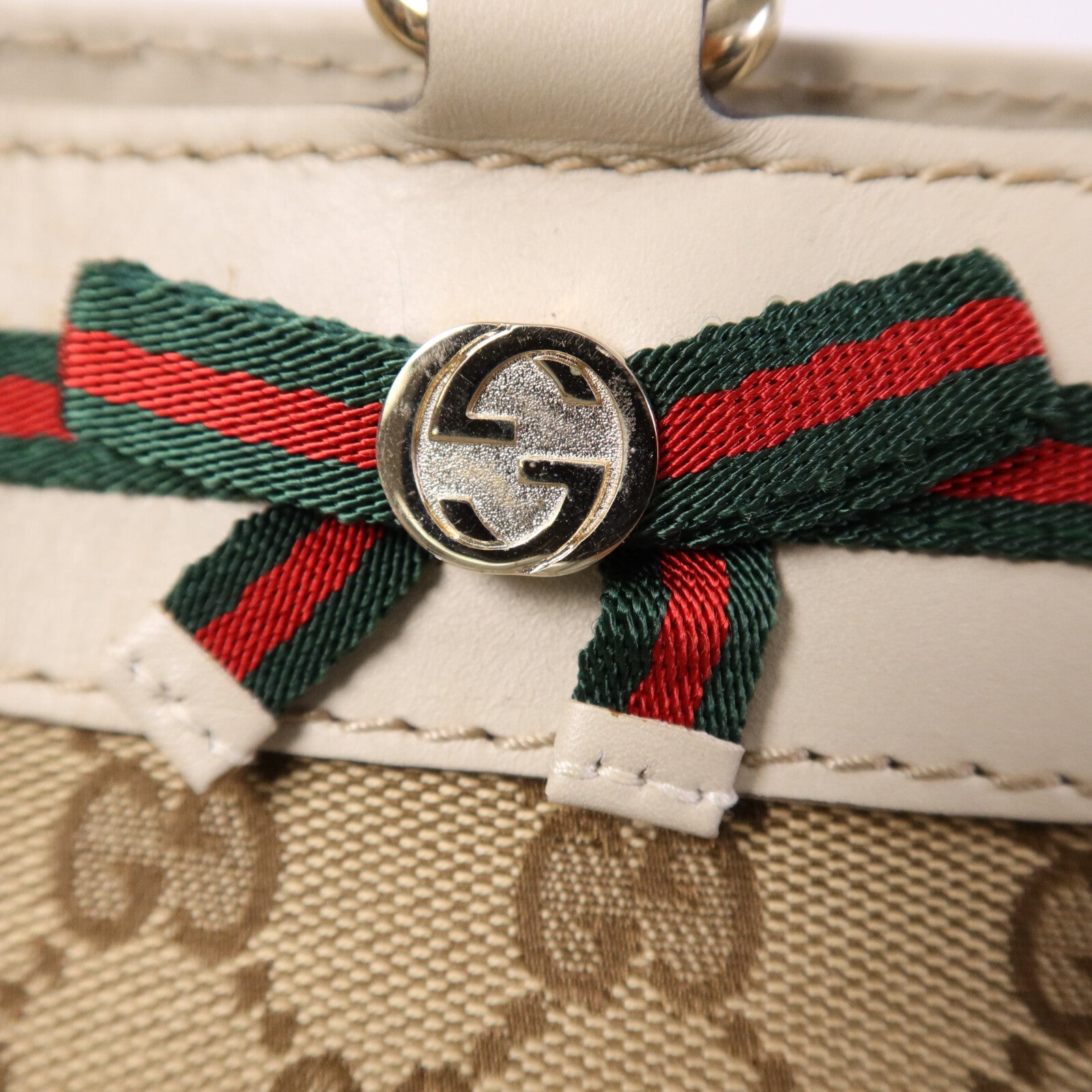 GUCCI 帆布Tote Bag金扣手挽袋