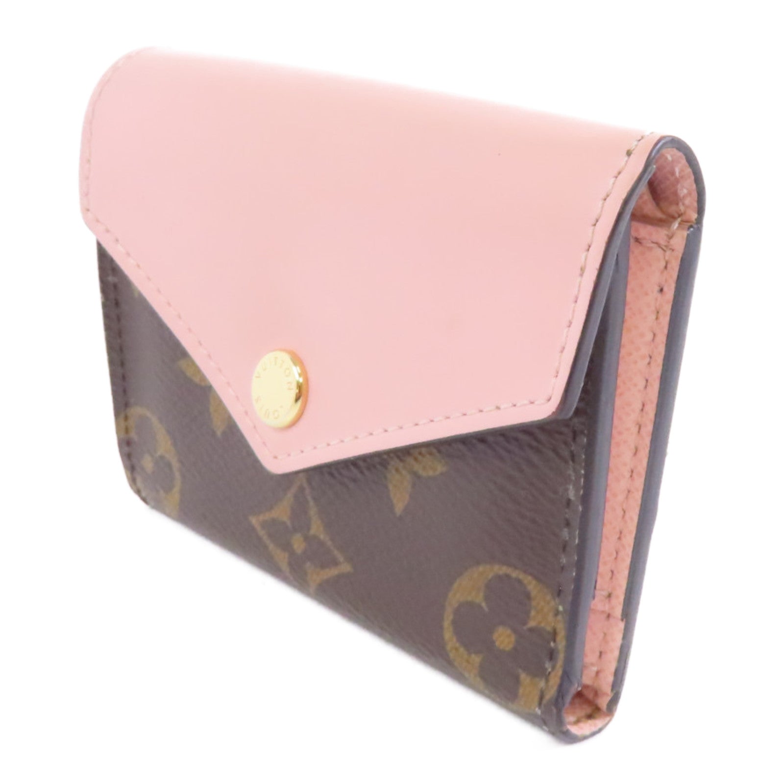 LOUIS VUITTON Monogram Zoe Wallet金扣錢包啡色/粉紅色