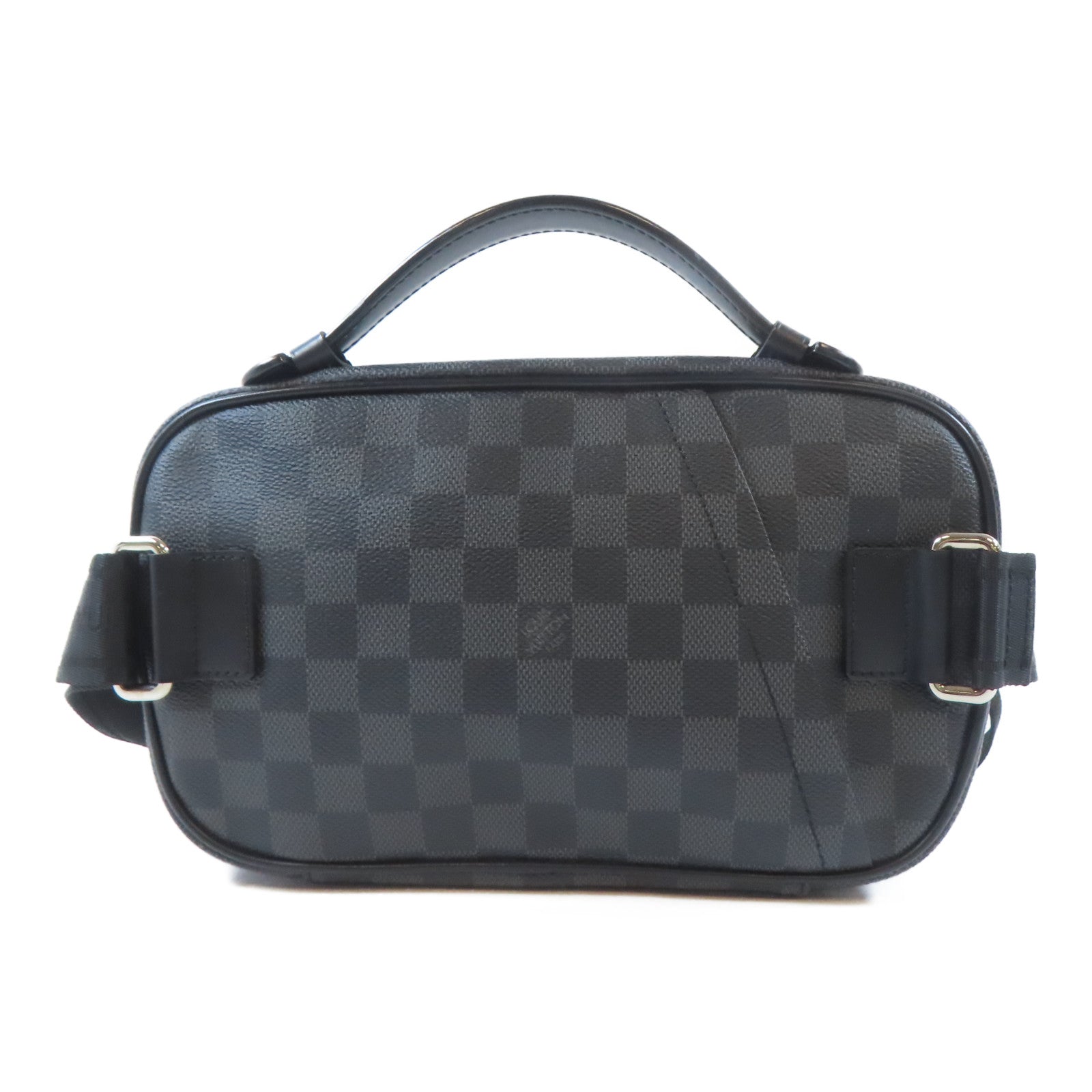 LOUIS VUITTON Damier Graphite Ambler Waist Bag銀扣腰包黑色