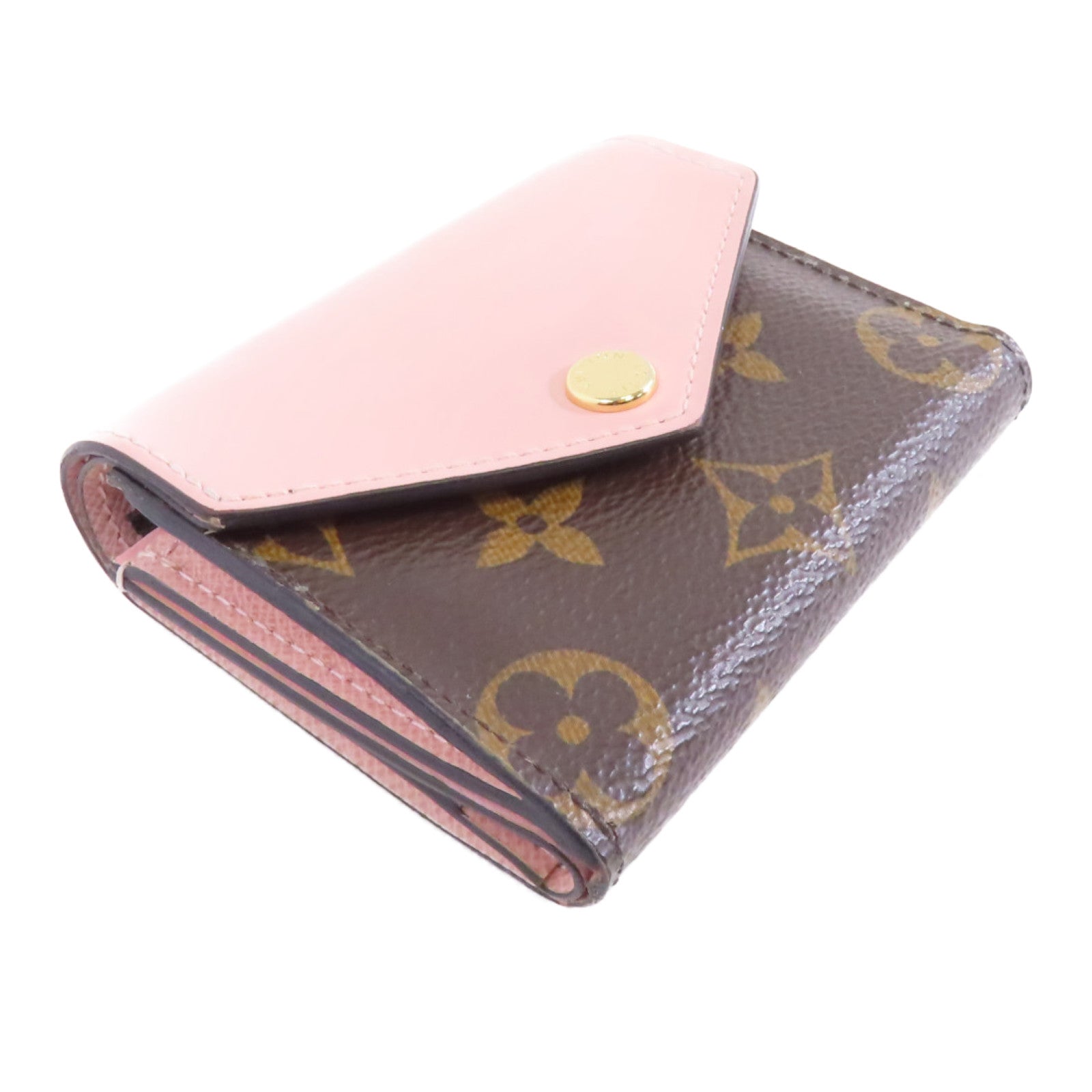 LOUIS VUITTON Monogram Zoe Wallet金扣錢包啡色/粉紅色
