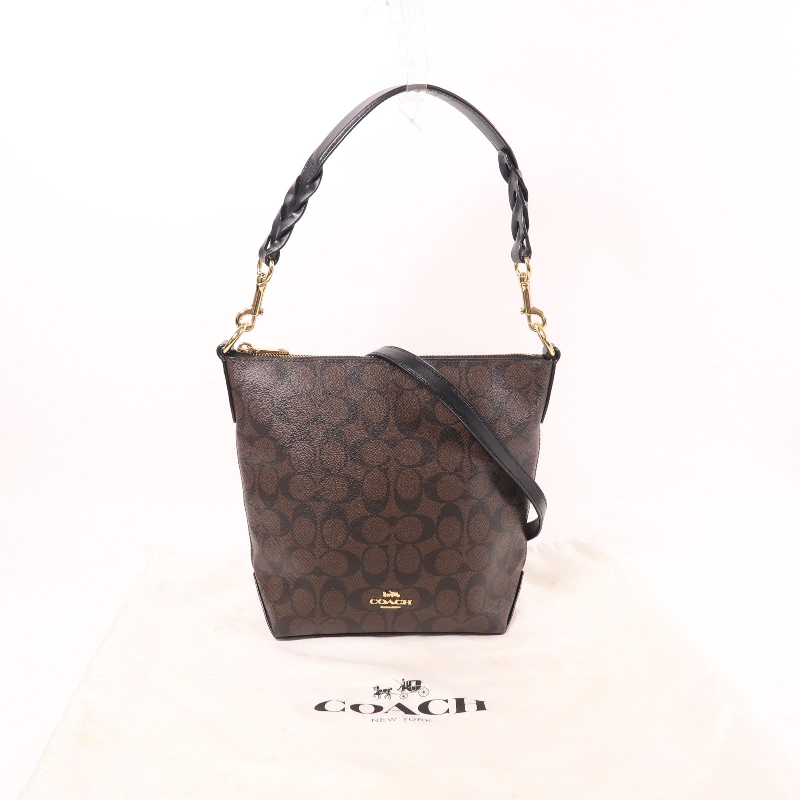 COACH 牛皮皮革Mini Abby Duffle金扣肩背袋