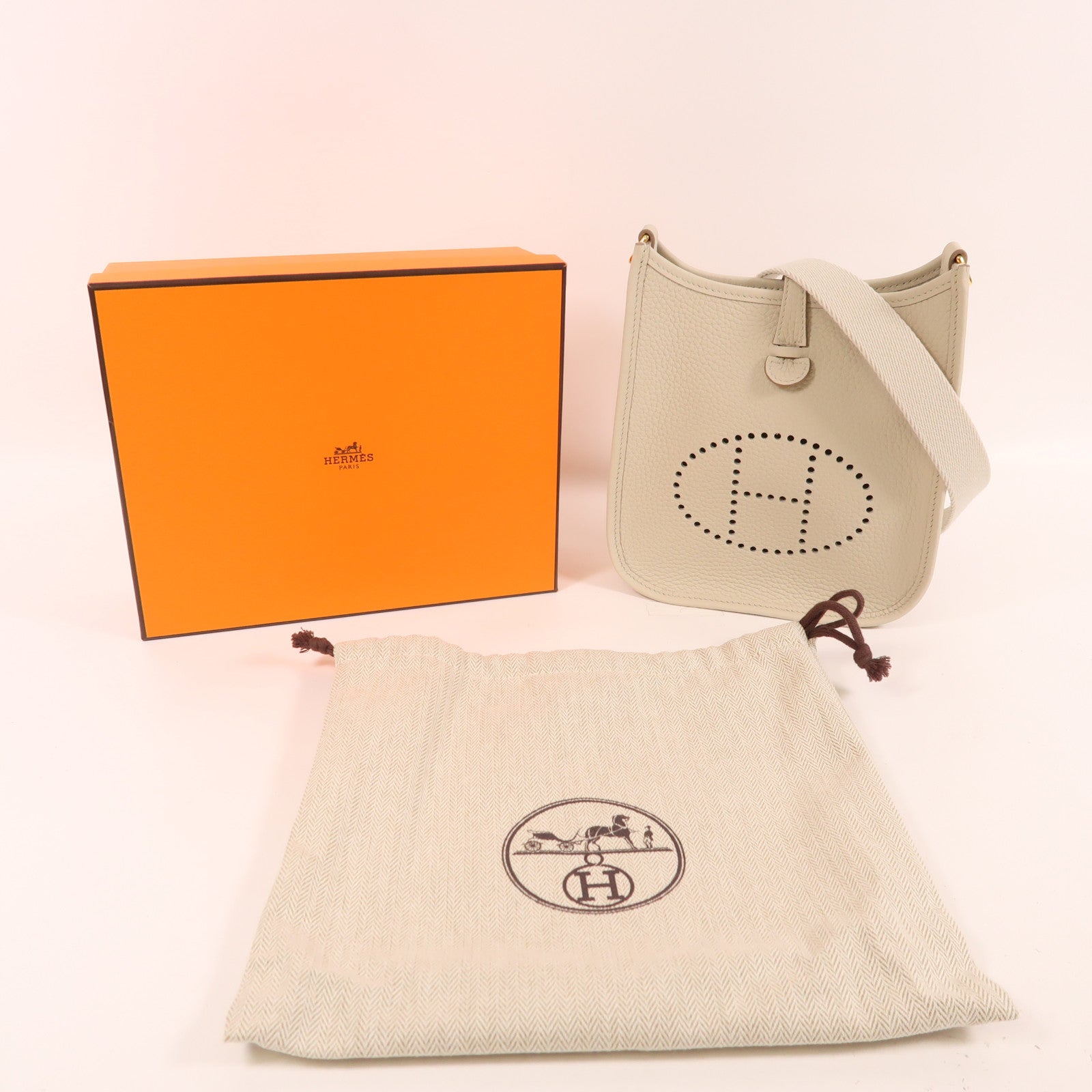 HERMES Clemence皮革Evelyne TPM金扣肩背袋