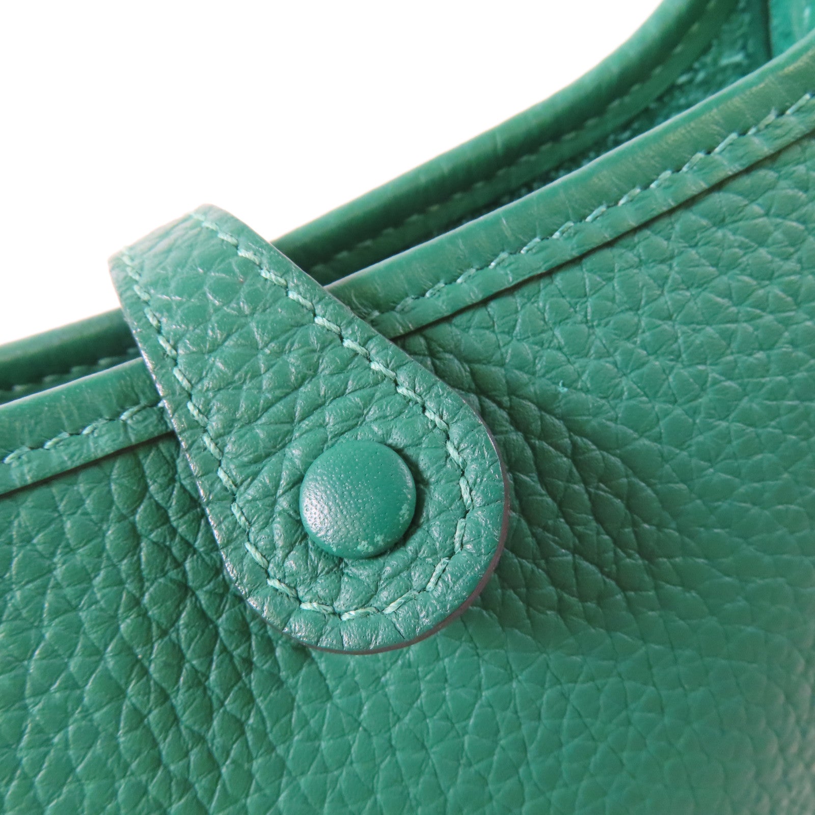 HERMES GHW Evelyne TPM Shoulder Bag Vertigo Green