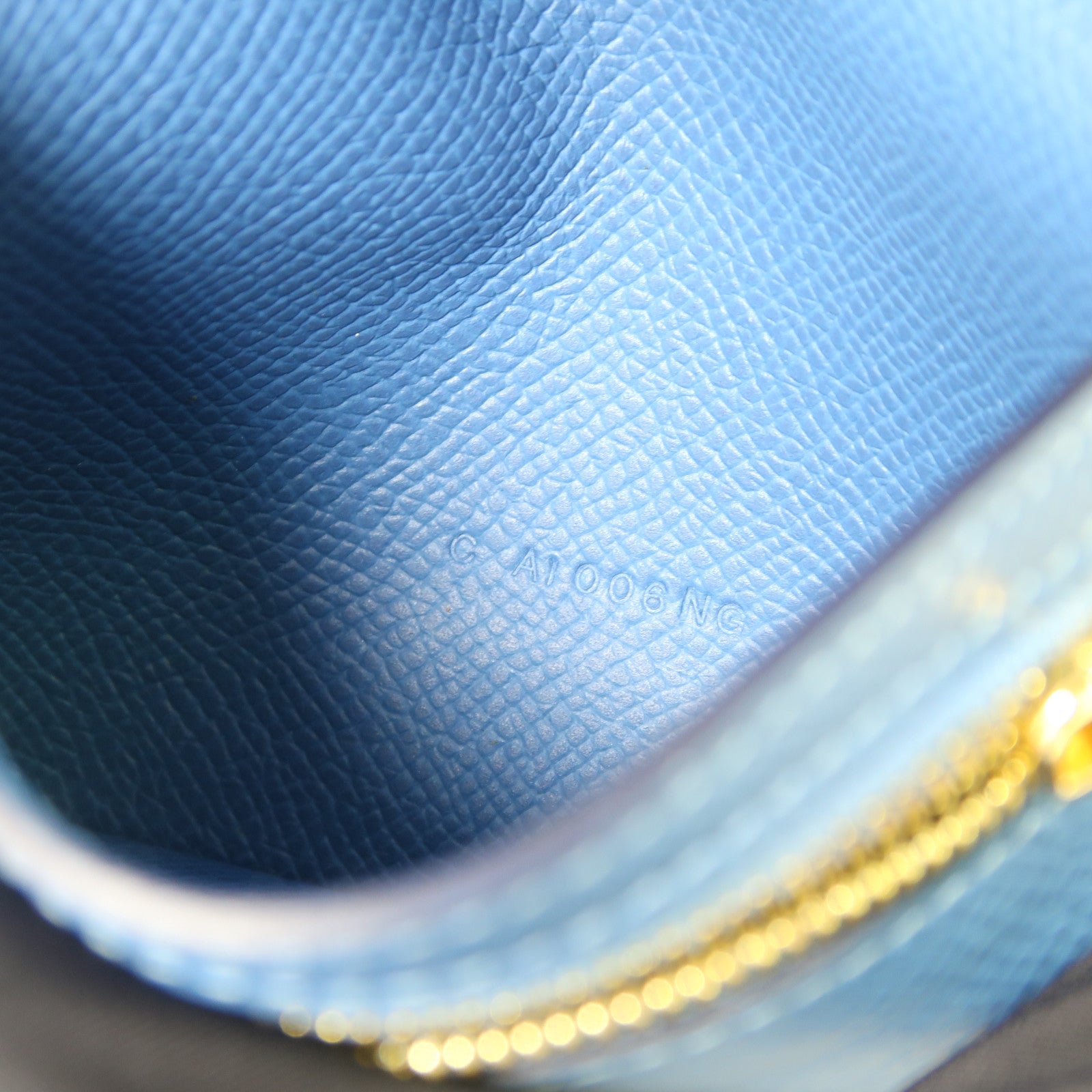 HERMES Epsom皮革Bearn Compant Wallet金扣錢包7R Bleu Azur