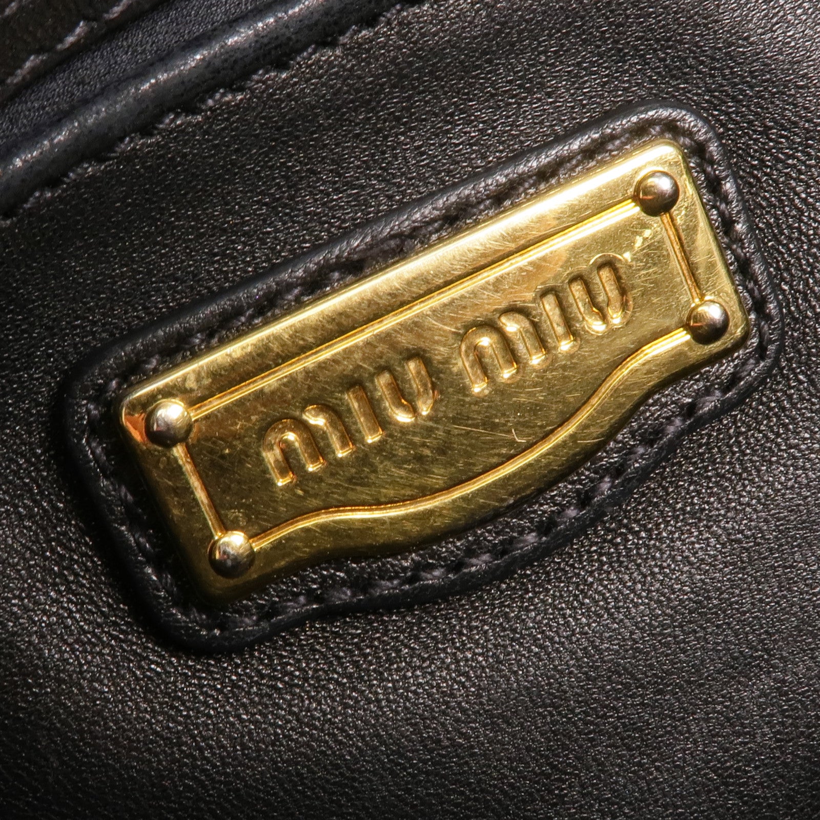 Miu Miu 羊皮皮革2 Way Shoulder金扣手挽肩背兩用袋