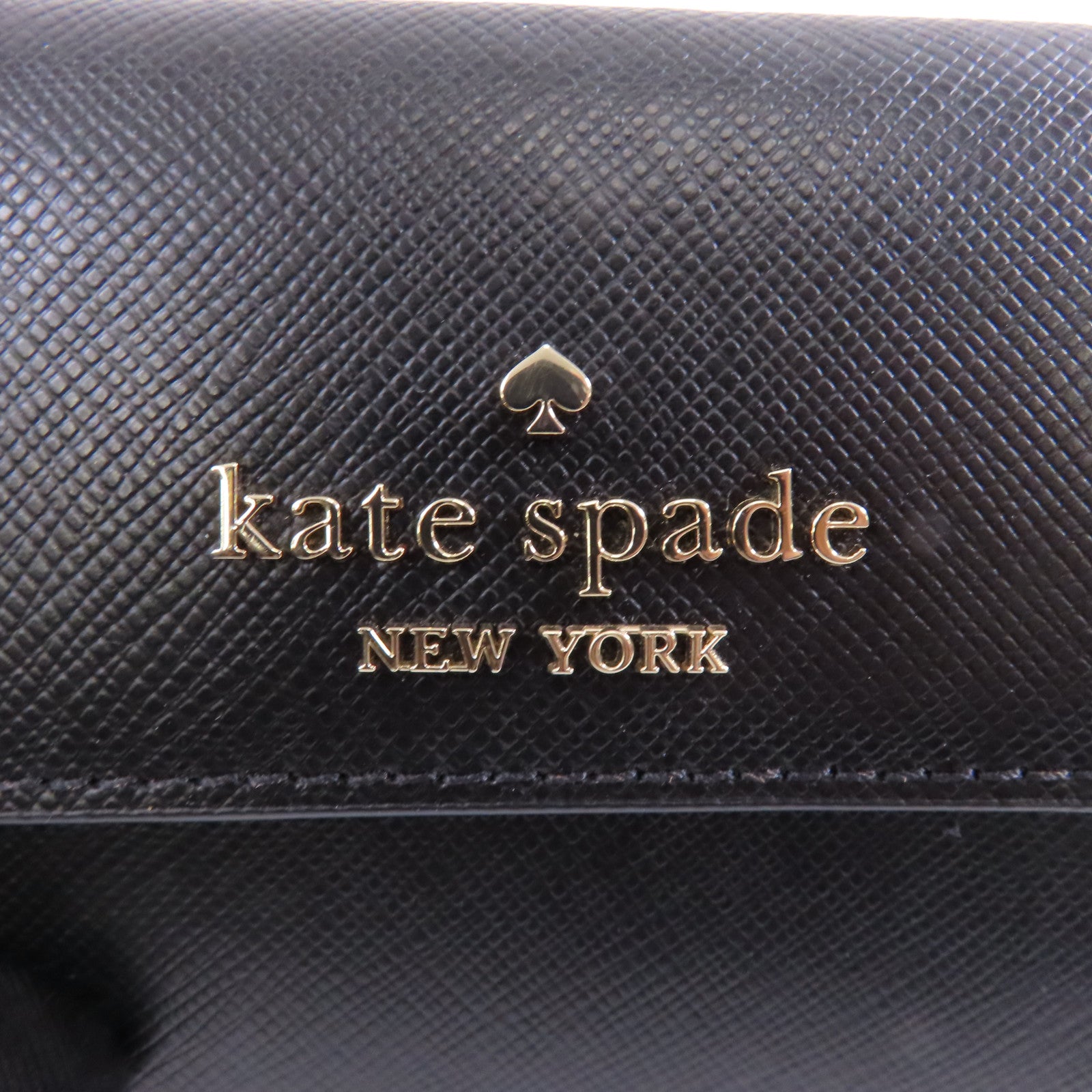 Kate Spade 牛皮皮革Card Case金扣卡片套黑色
