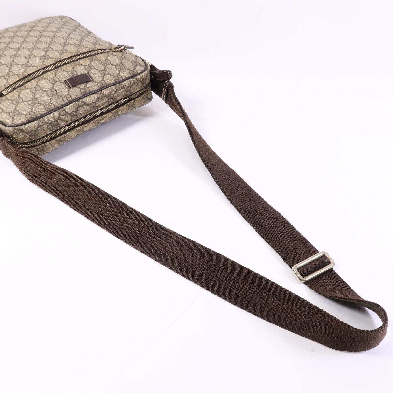 GUCCI 塗層帆布Shoulder Bag金扣肩背袋