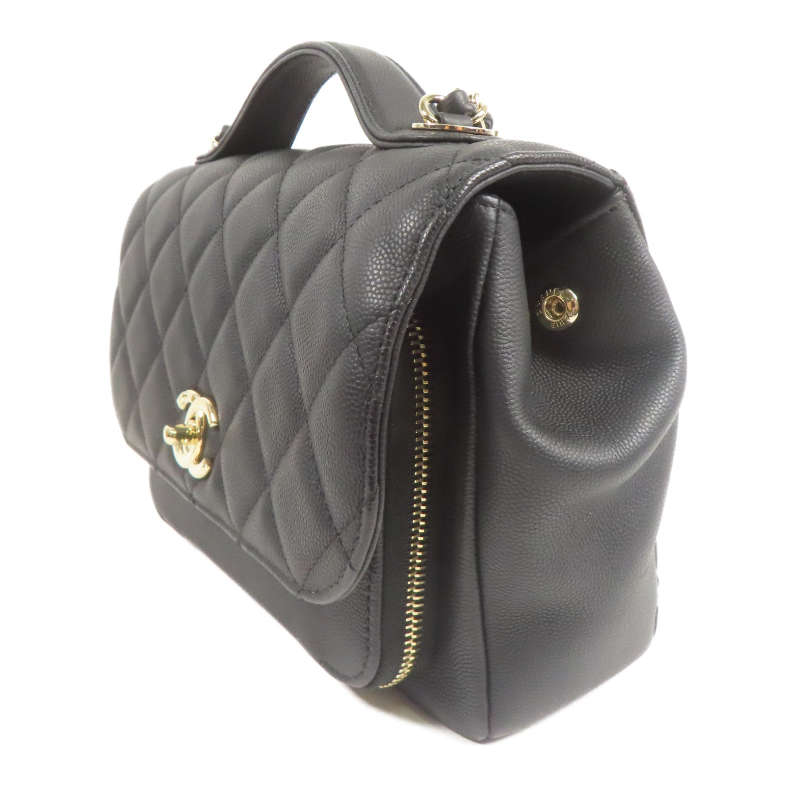 CHANEL 牛皮皮革Affinity Bag金扣手挽肩背兩用袋