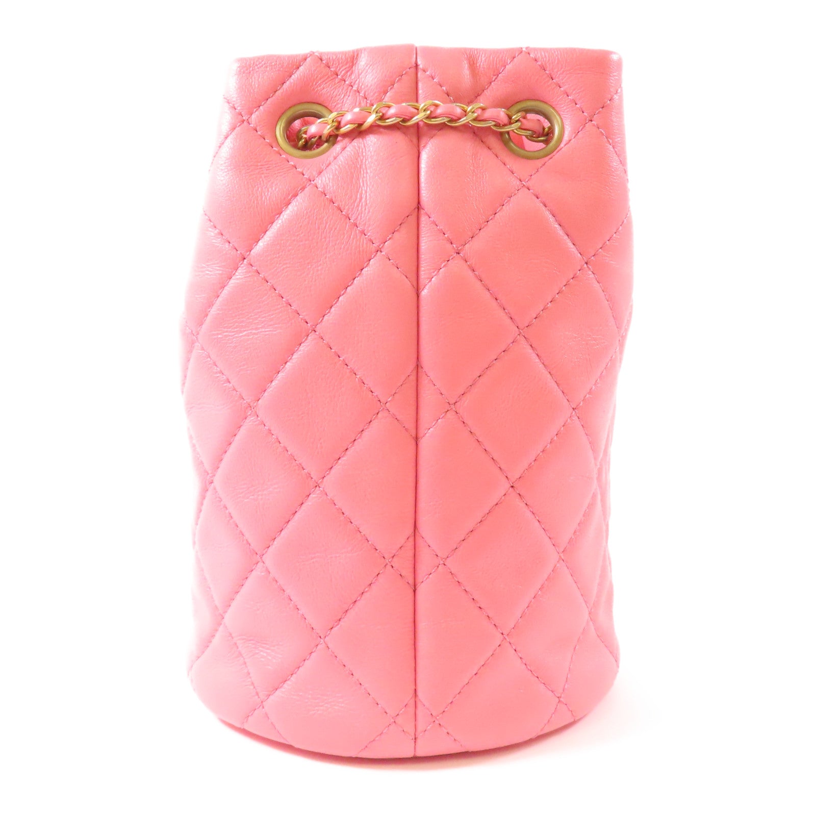 CHANEL CC GHW Chain Shoulder Bag Lambskin Leather Pink