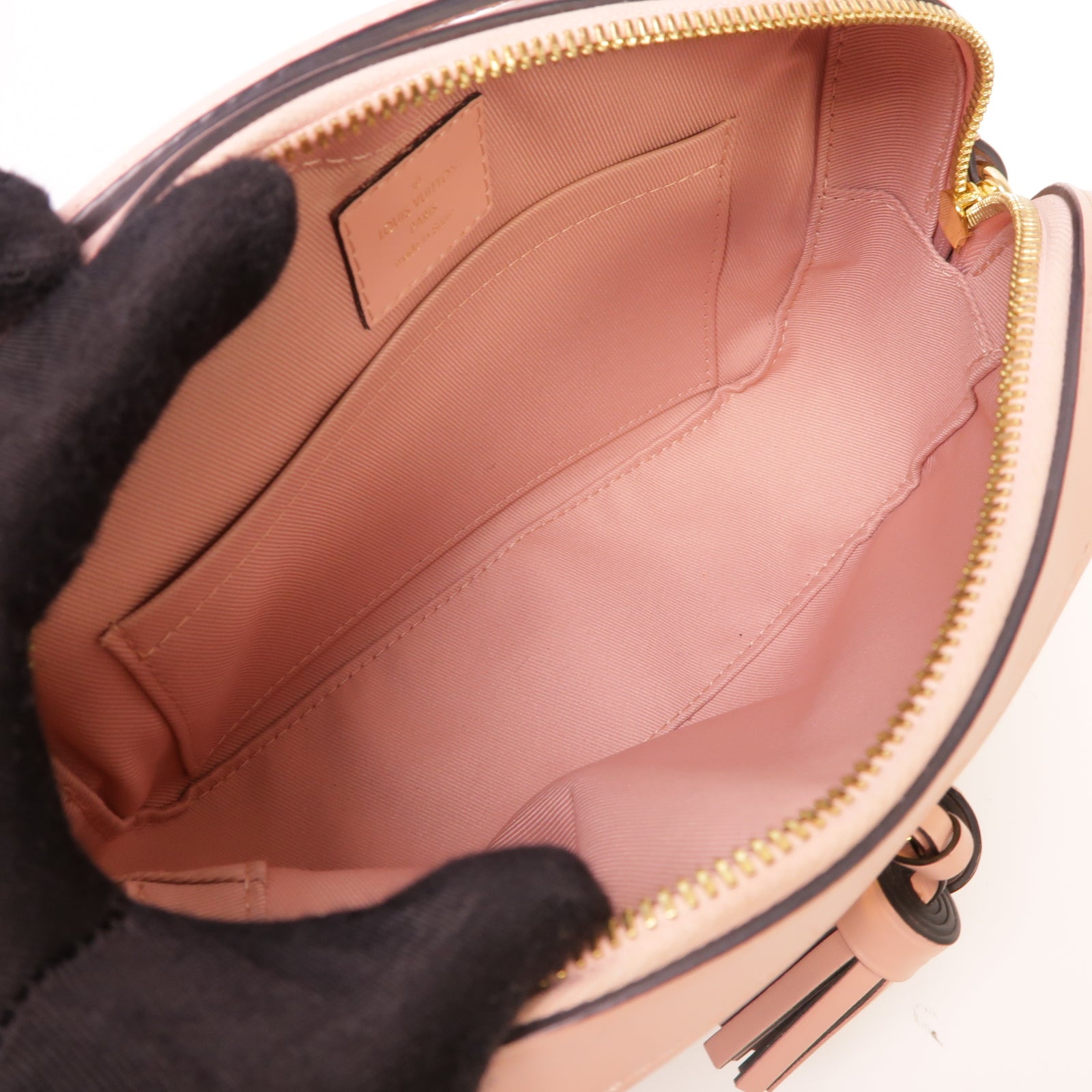 LOUIS VUITTON 【激減優惠】Monogram Saintonge金扣肩背袋棕色/粉紅色