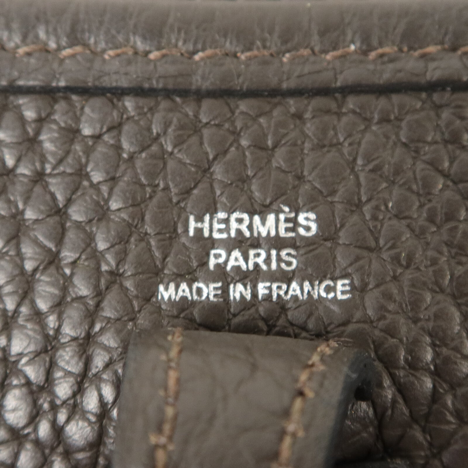 HERMES Clemence皮革Evelyne TPM肩背袋Chocolat