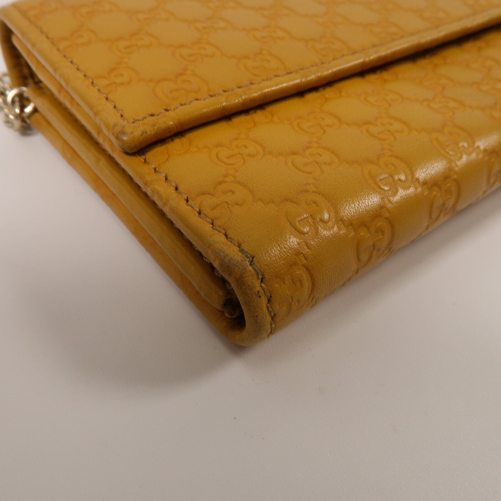 GUCCI 牛皮皮革Pouch Long wallet鏈帶肩背袋
