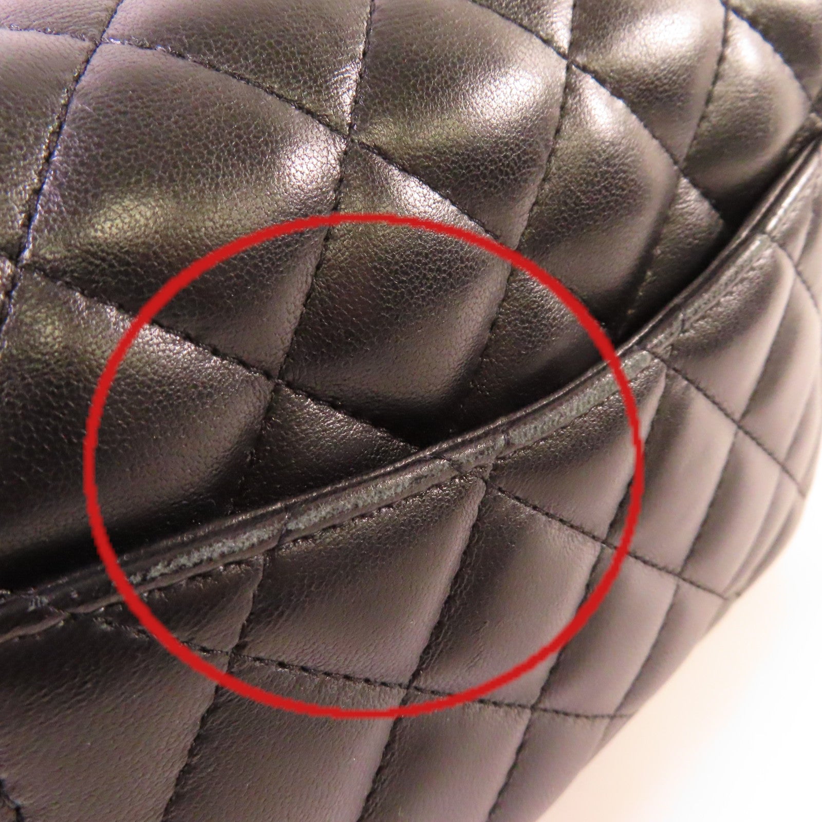 CHANEL 菱格羊皮皮革Chain Shoulder Bag銀扣鏈帶肩背袋黑色