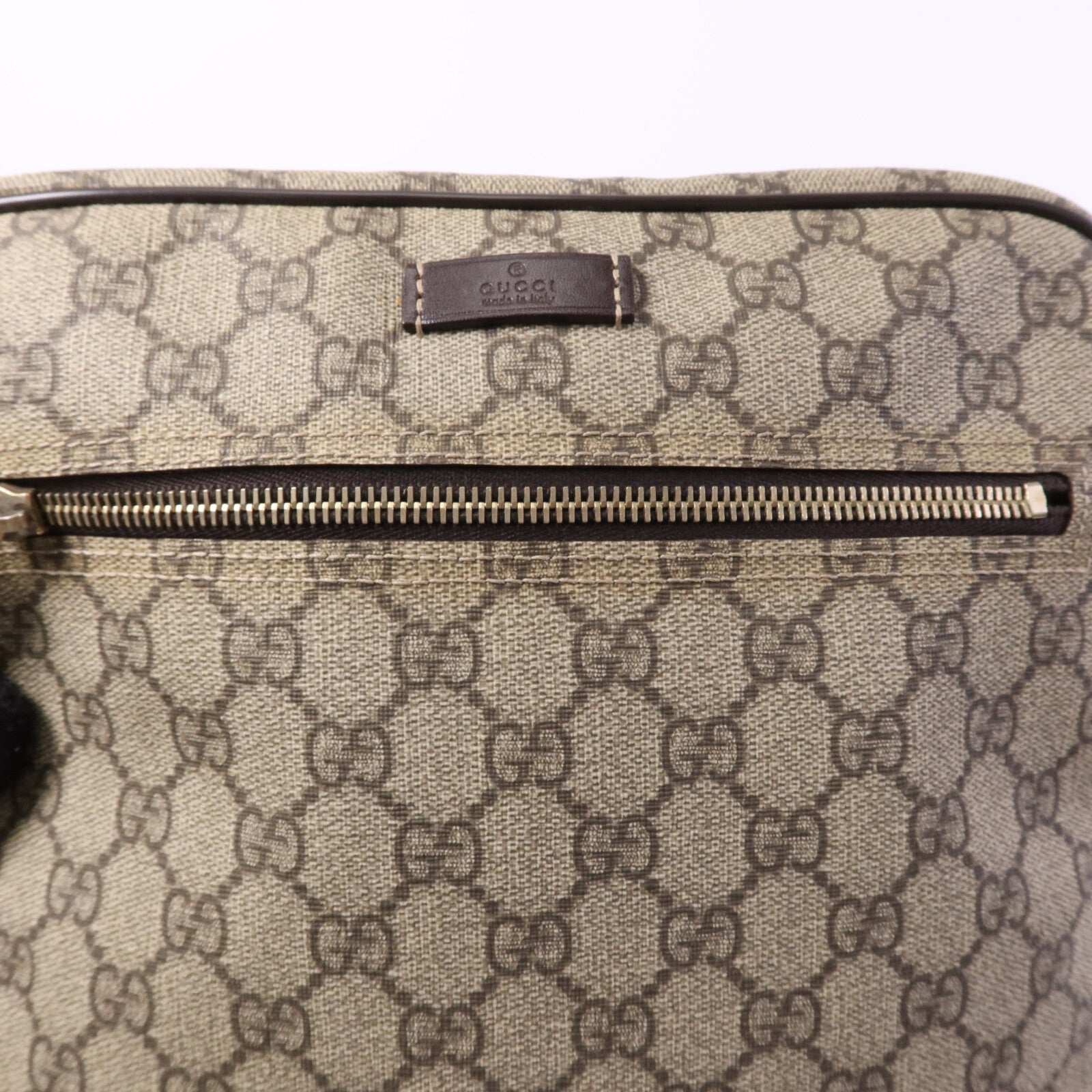 GUCCI 塗層帆布Shoulder Bag金扣肩背袋