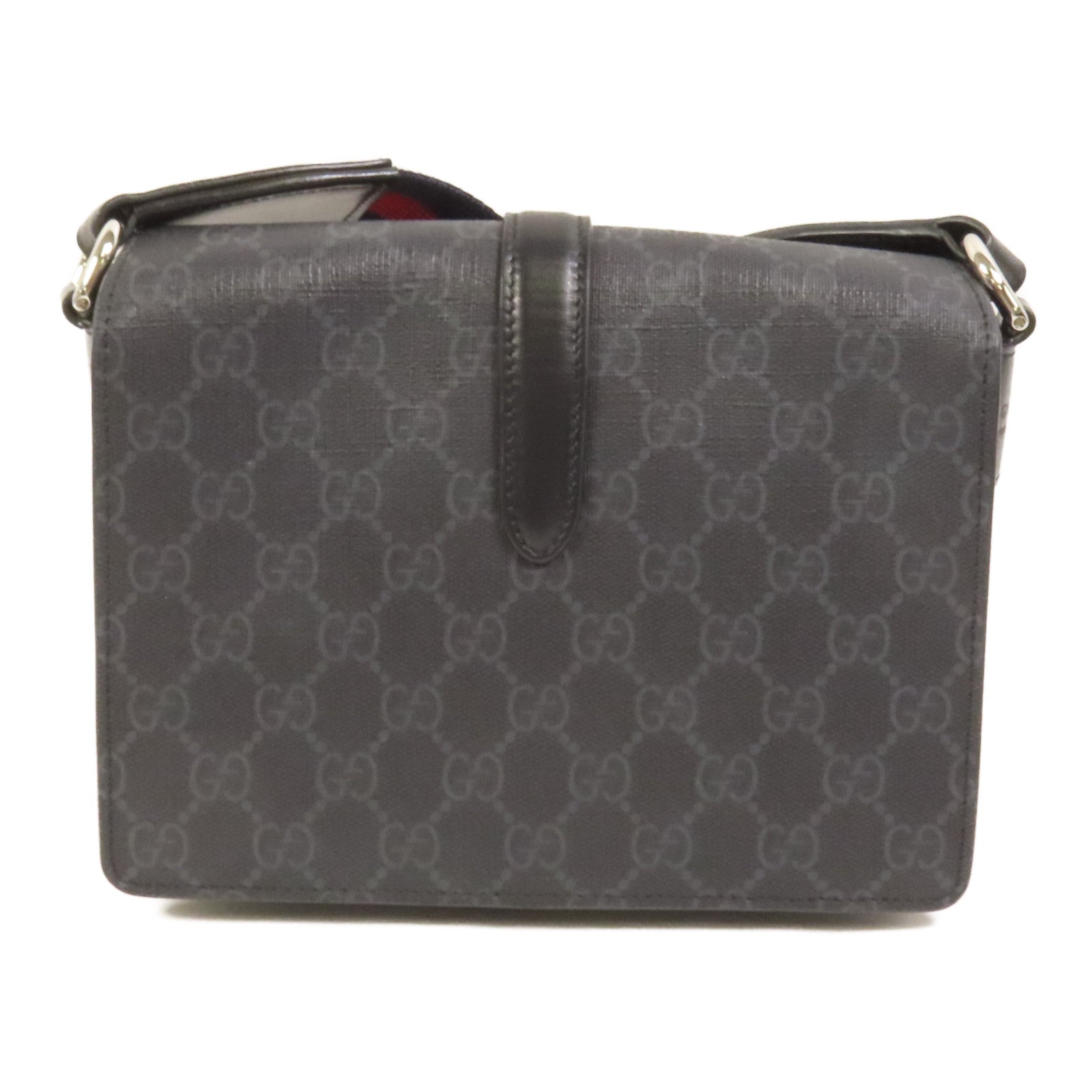 GUCCI 塗層帆布Shoulder Bag銀扣肩背袋