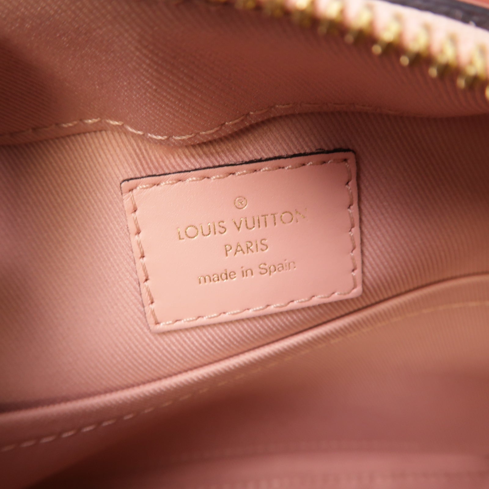LOUIS VUITTON 【激減優惠】Monogram Saintonge金扣肩背袋棕色/粉紅色