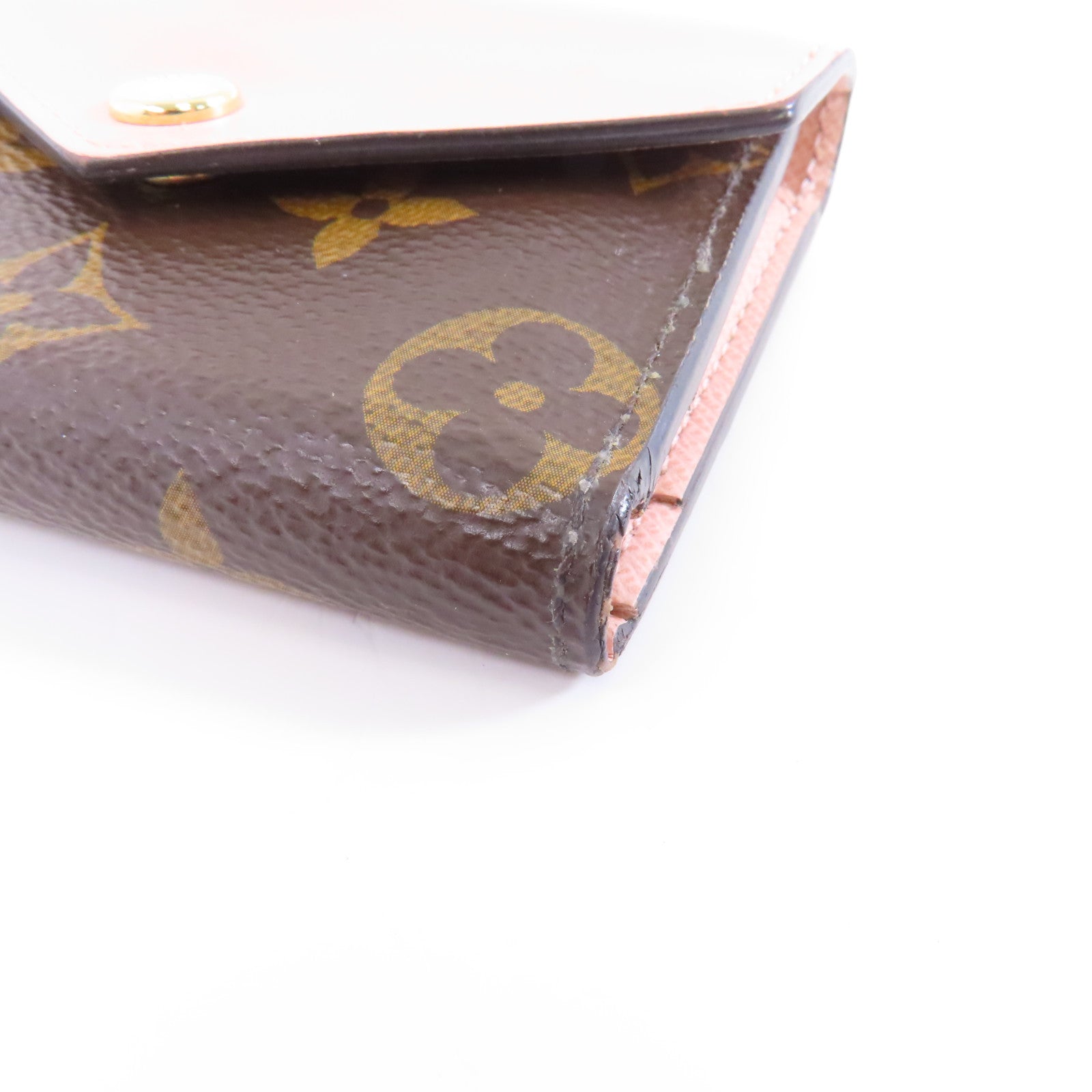 LOUIS VUITTON Monogram Zoe Wallet金扣錢包啡色/粉紅色