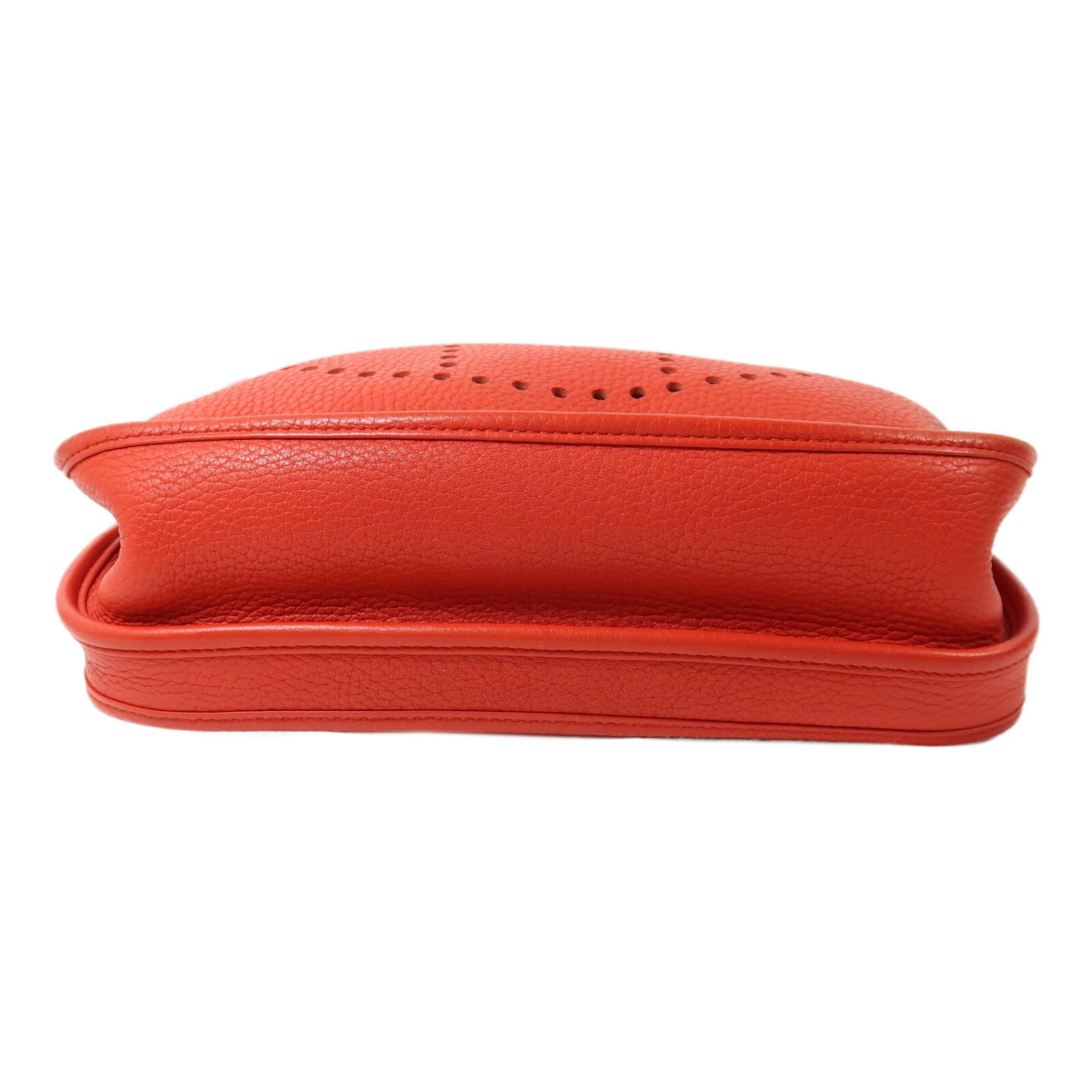 HERMES Clemence皮革Evelyne PM肩背袋Rouge Tomate