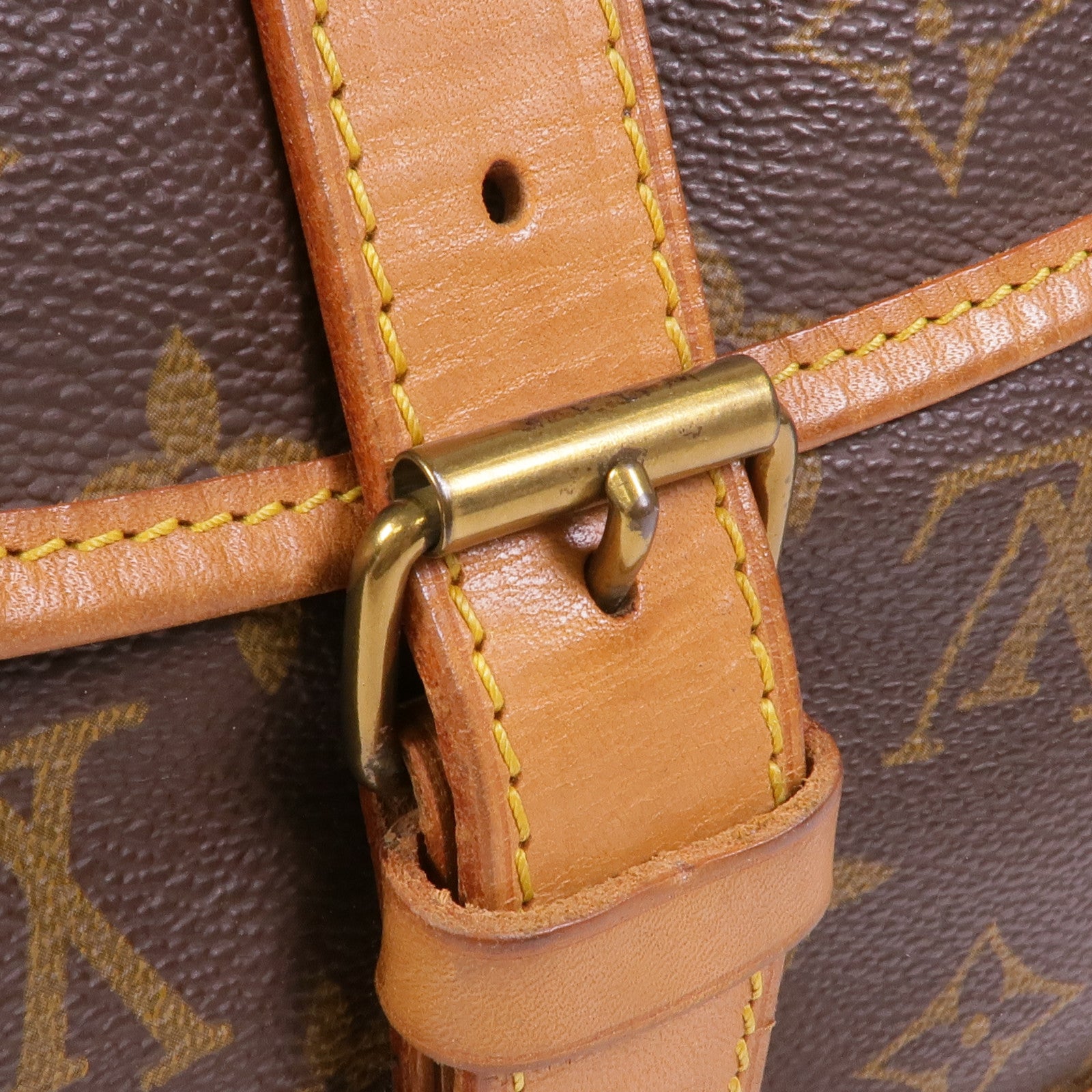 LOUIS VUITTON Monogram Saumur 35金扣肩背袋