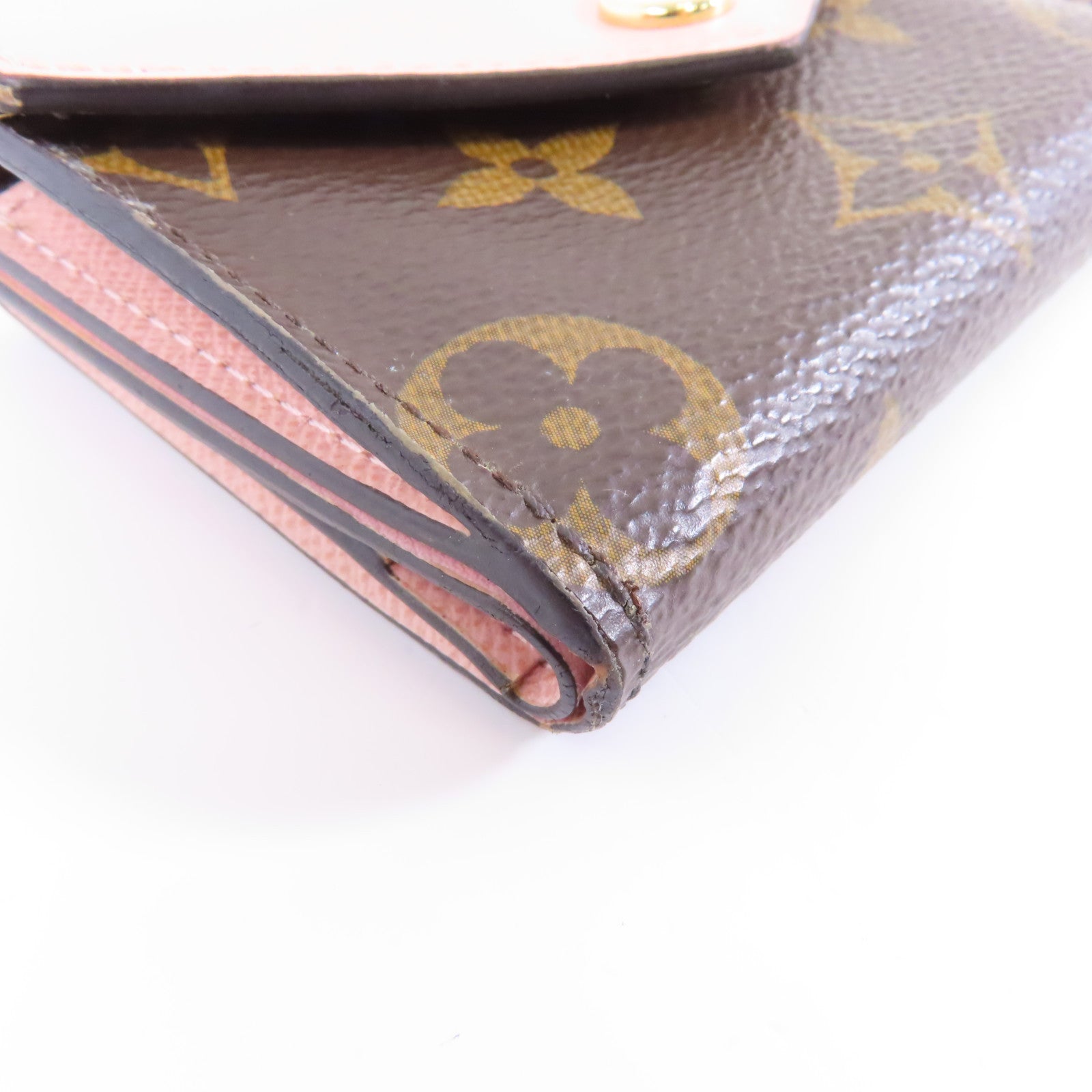 LOUIS VUITTON Monogram Zoe Wallet金扣錢包啡色/粉紅色
