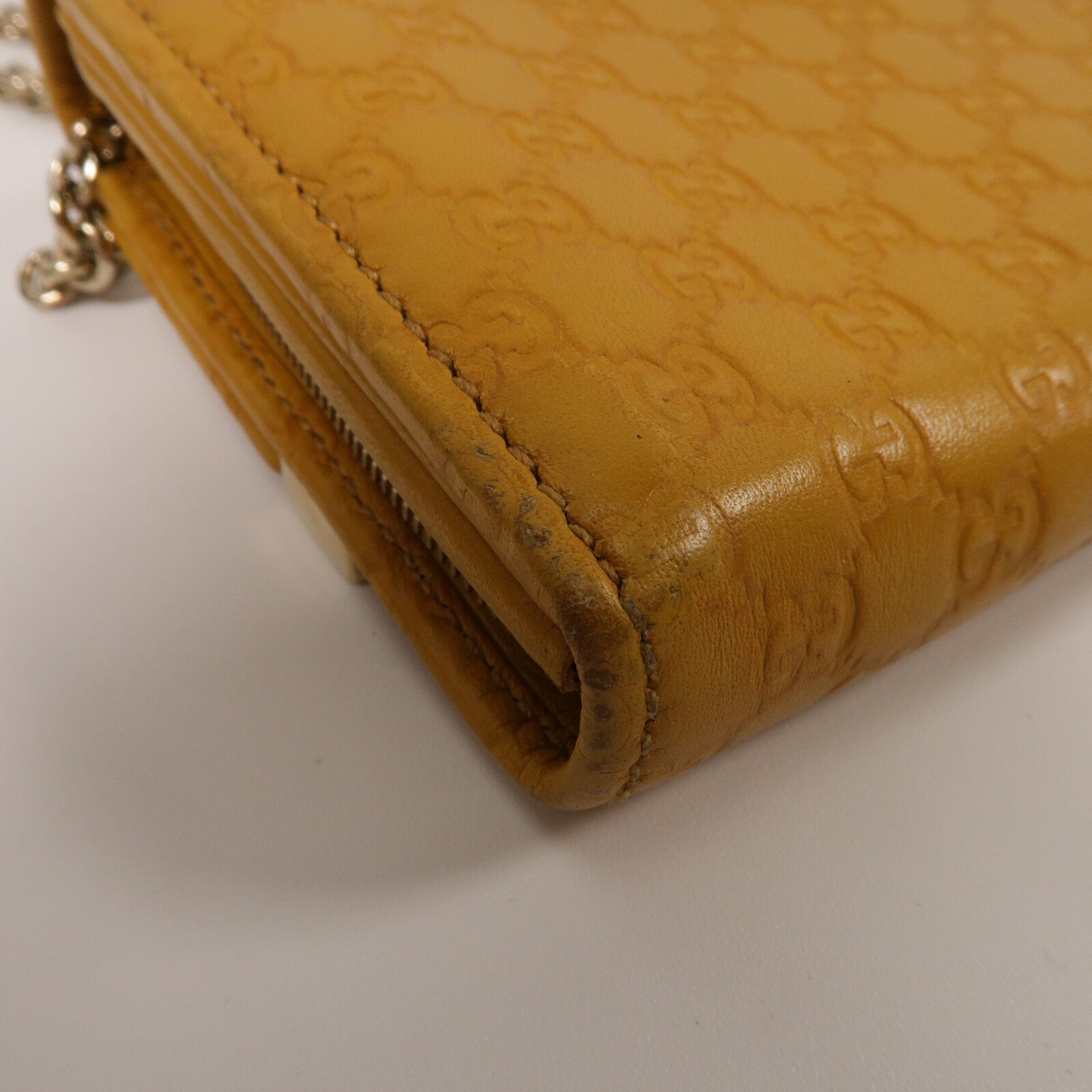 GUCCI 牛皮皮革Pouch Long wallet鏈帶肩背袋