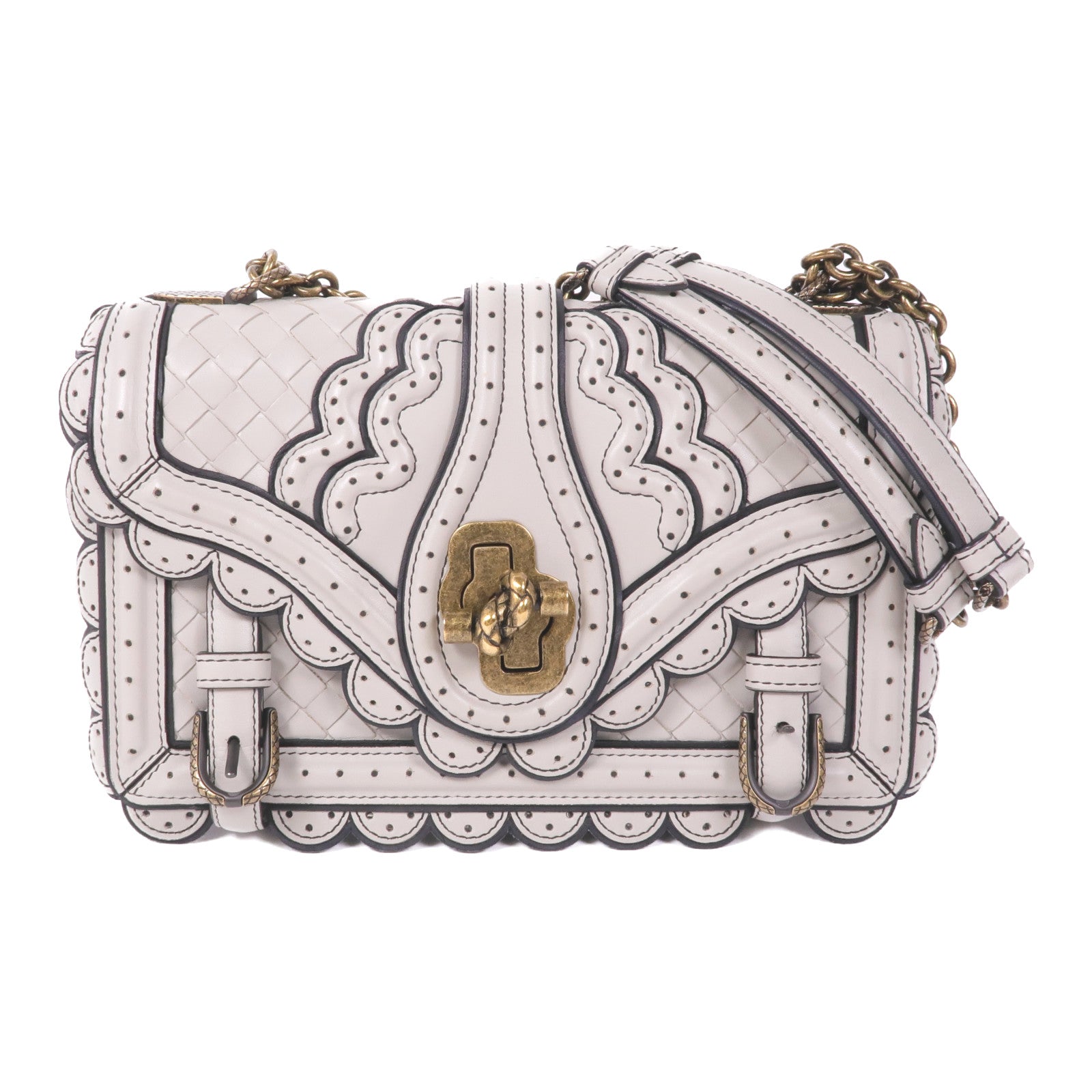 BOTTEGA VENETA 牛皮皮革Chain Shoulder Bag金扣鏈帶肩背袋