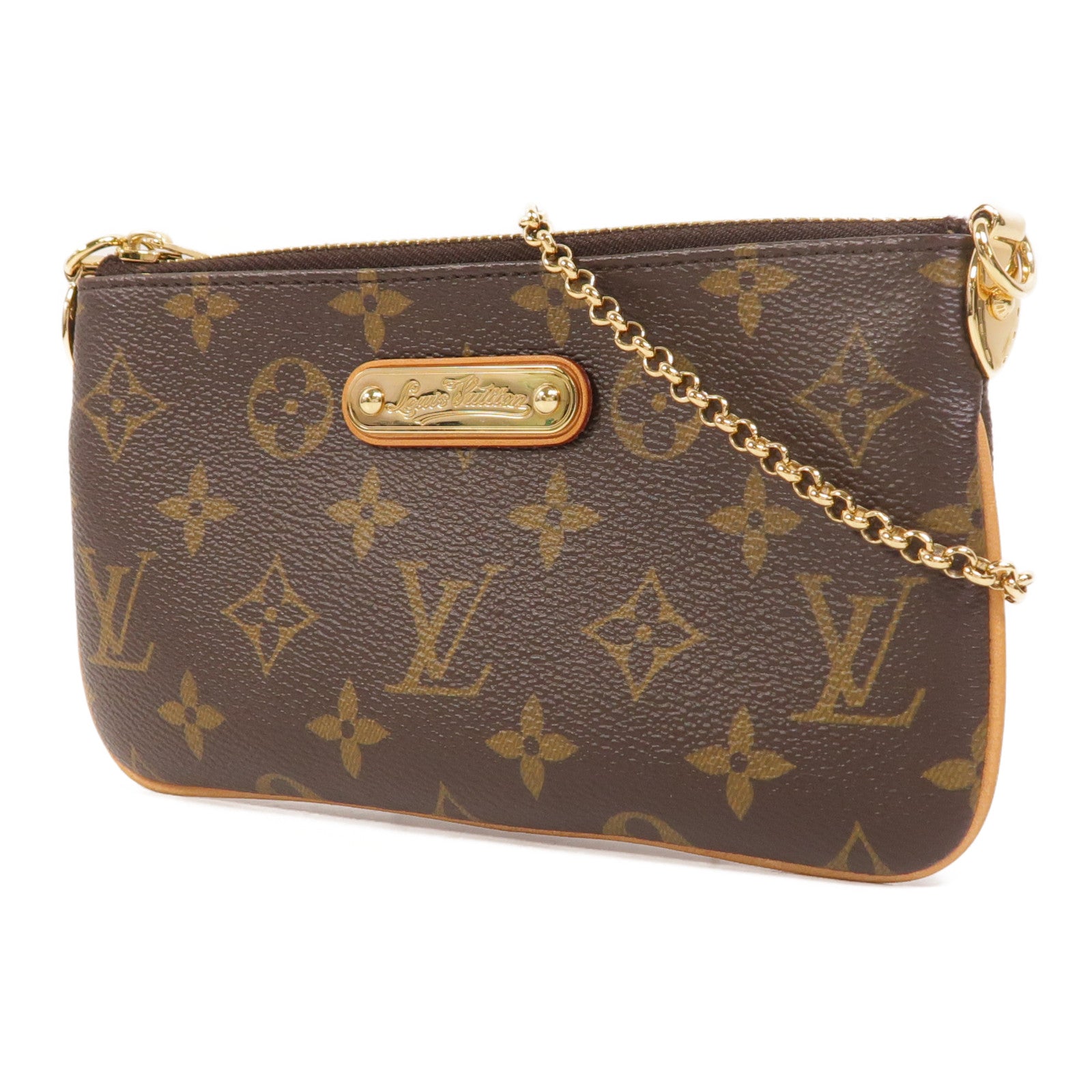 LOUIS VUITTON Monogram Pochette Milla MM金扣鏈帶肩背袋