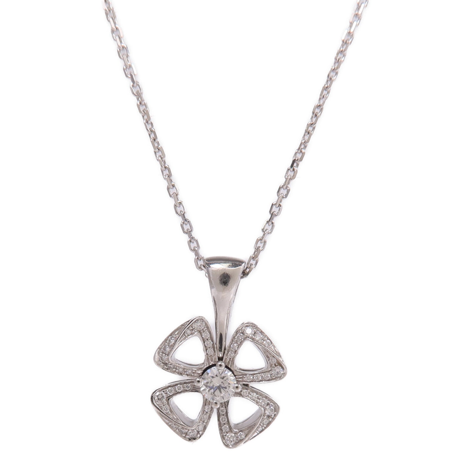 BVLGARI 18K白金Fiorever Diamond Necklace鑽石項鍊