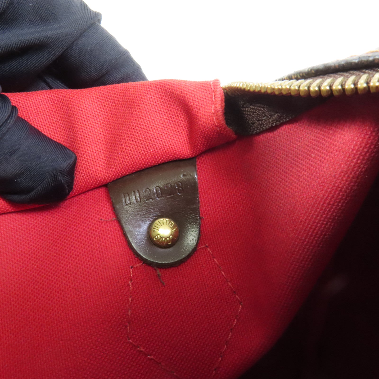 LOUIS VUITTON Damier Speedy 30金扣手挽袋