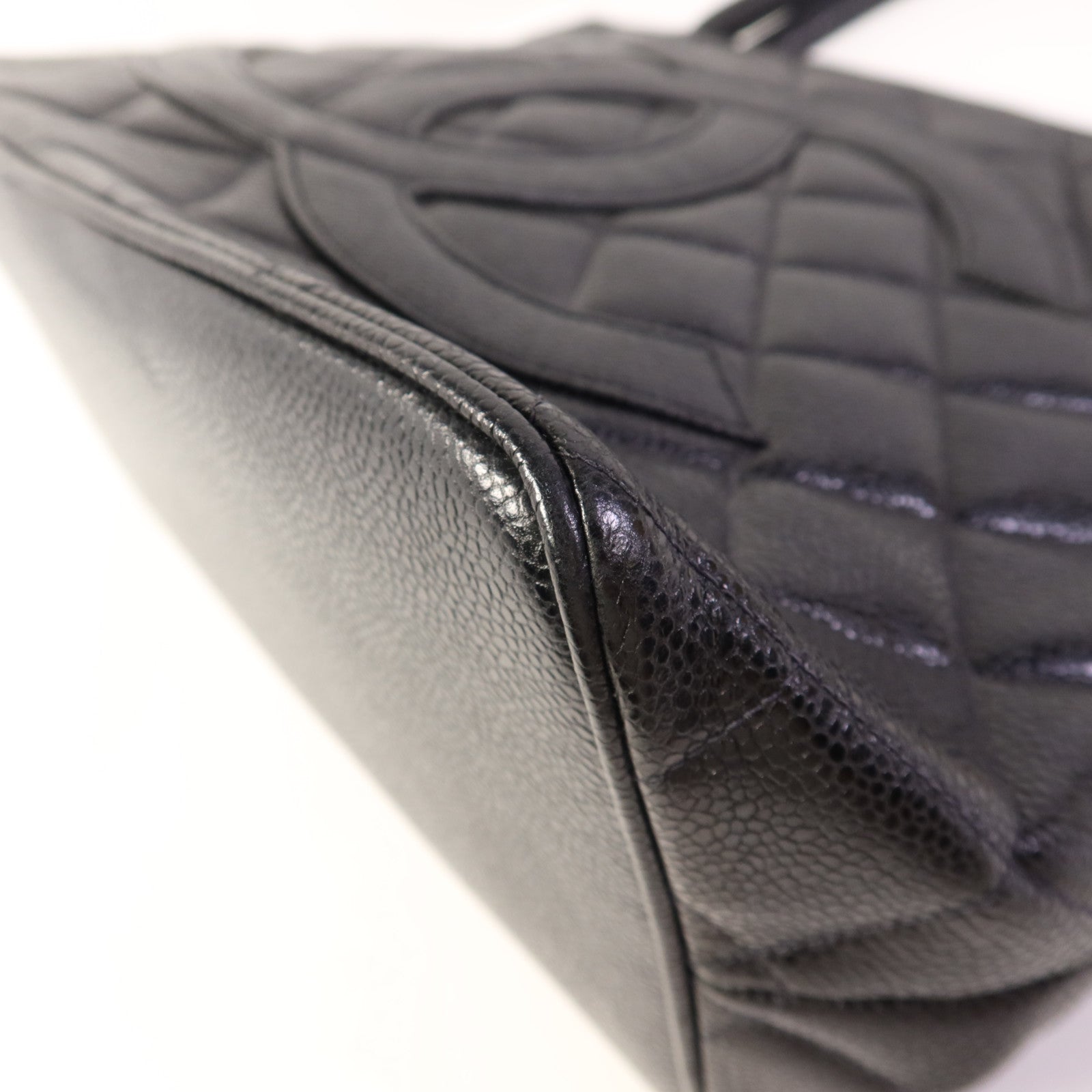 CHANEL 【激減優惠】牛皮皮革Vintage Tote Bag金扣手挽袋